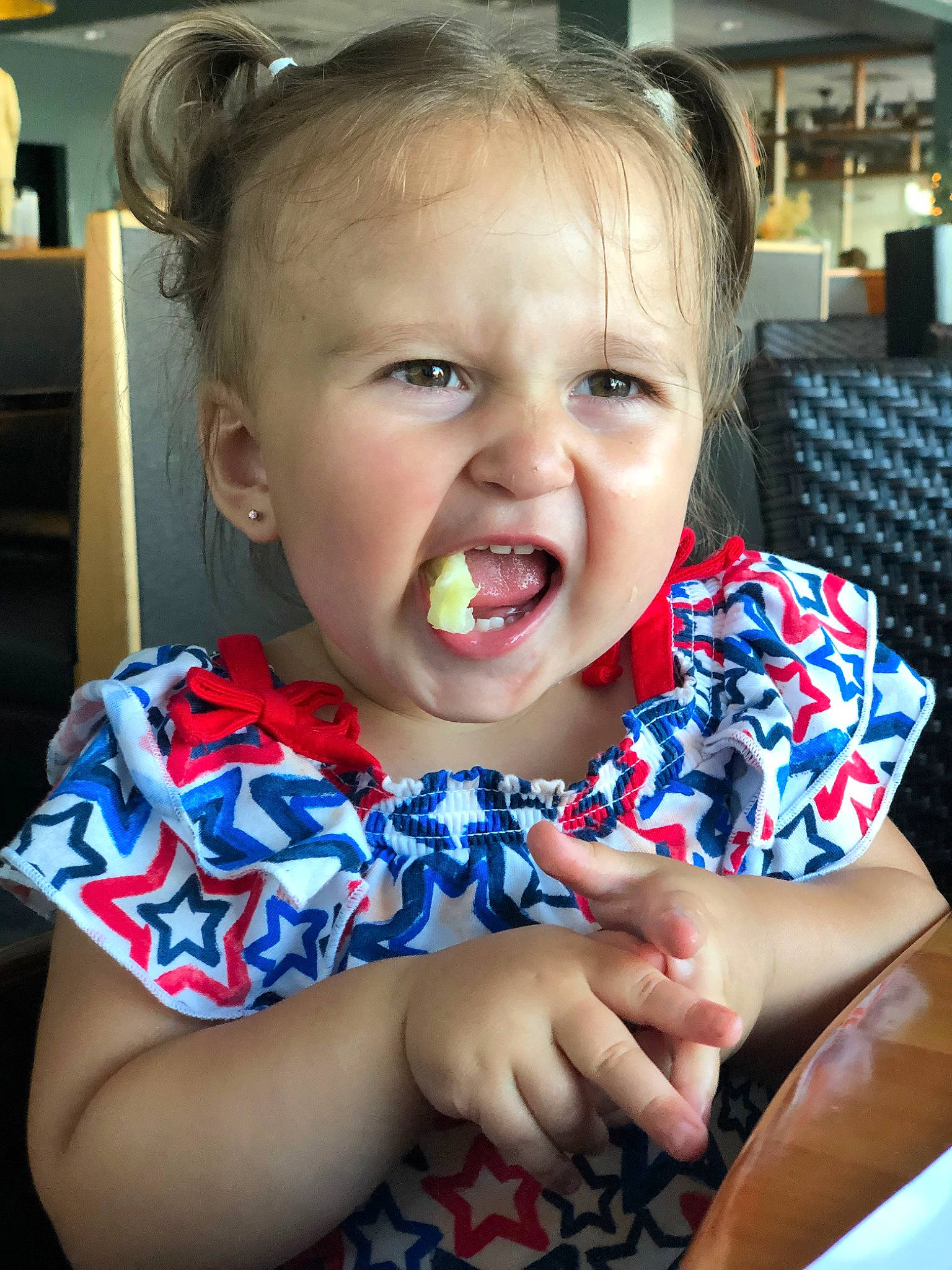 Natalyn is registered to the contest to win money with this photo: child, ear, face, facial_expression, fun, happy, laugh, mouth, nose, organ, person, smile, toddler, tongue, tooth