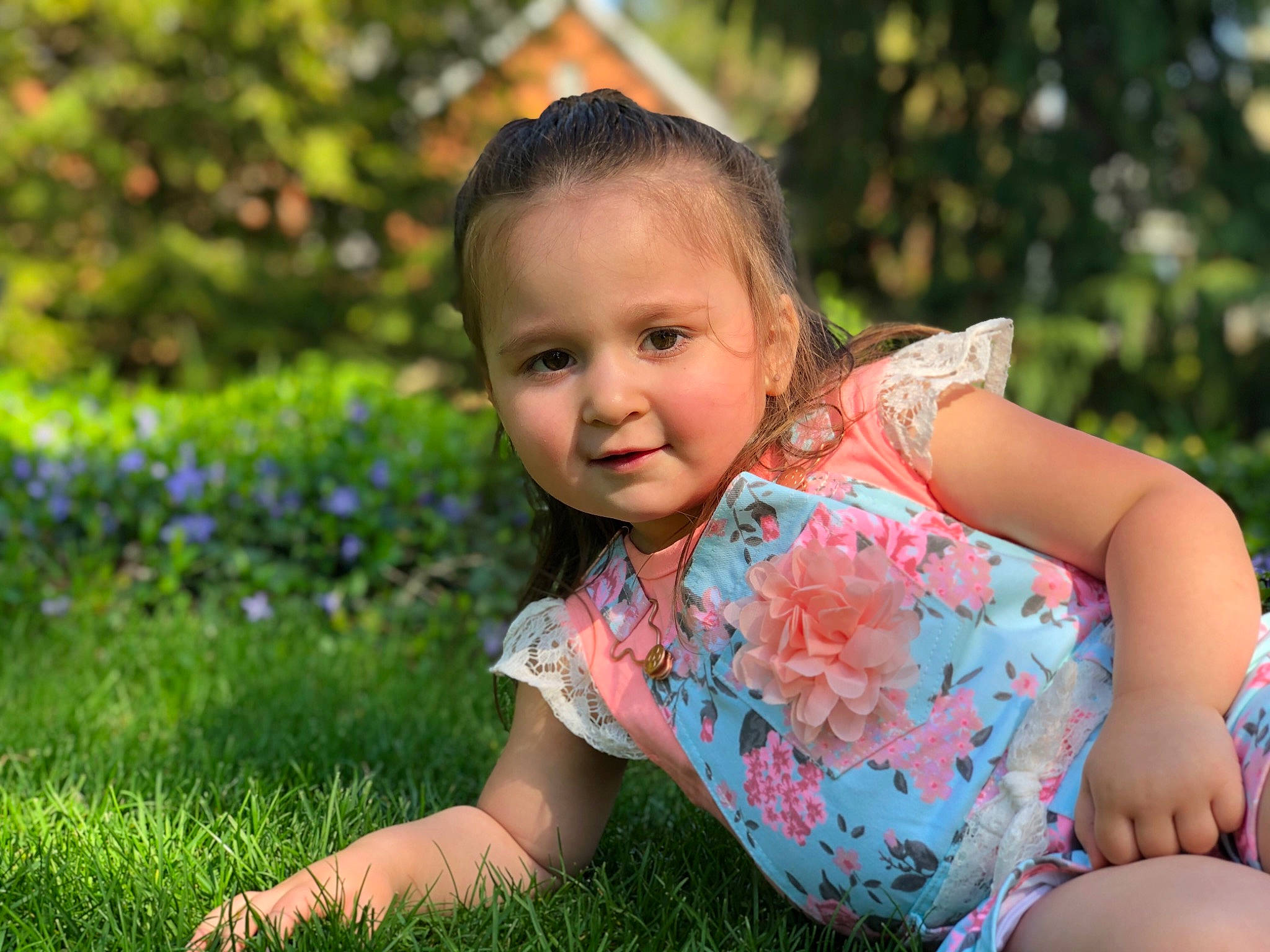 Natalyn joined the competition — help win amazing prizes! baby, child, fun, grass, grass_family, happy, lawn, meadow, people_in_nature, person, plant, sitting, smile, spring, summer, toddler, vacation