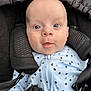 Cody joined the competition — help win amazing prizes! baby, baby_jacket, babywear, black, blue_eyes, car_seat, child, closeup, clothing, cute, fabric, face, infant, newborn, polka_dot, portrait, seatbelt, sitting, soft, zipper