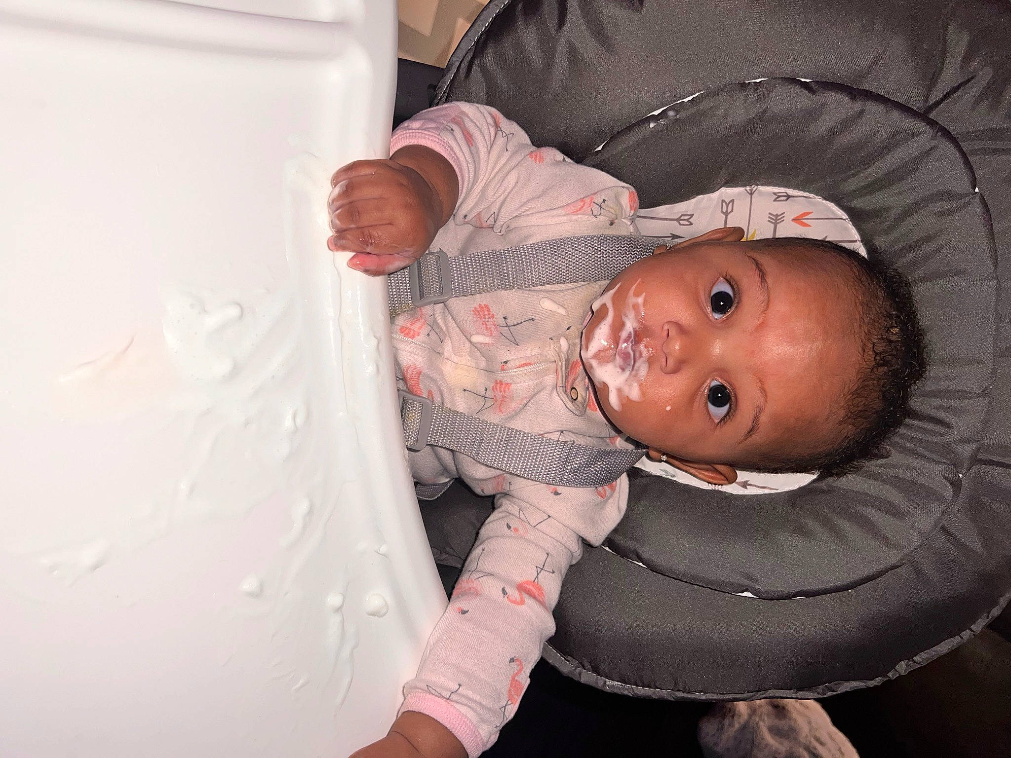 Keilani is registered to the contest to win money with this photo: baby, baby_products, baby_toddler_clothing, cheek, child, comfort, finger, flesh, fun, hand, hat, human_body, linens, mouth, nose, person, pink, room, skin, sleeve