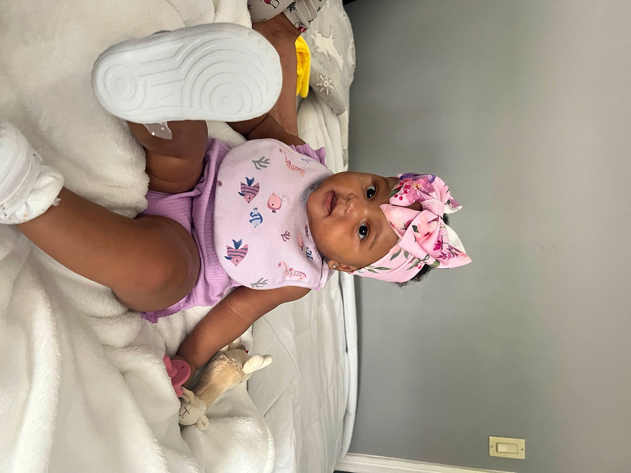 Keilani is registered to the contest to win money with this photo: baby, baby_products, baby_toddler_clothing, child, comfort, event, eyelash, fun, gesture, happy, hat, headwear, magenta, person, pink, room, skin, sleeve, toddler