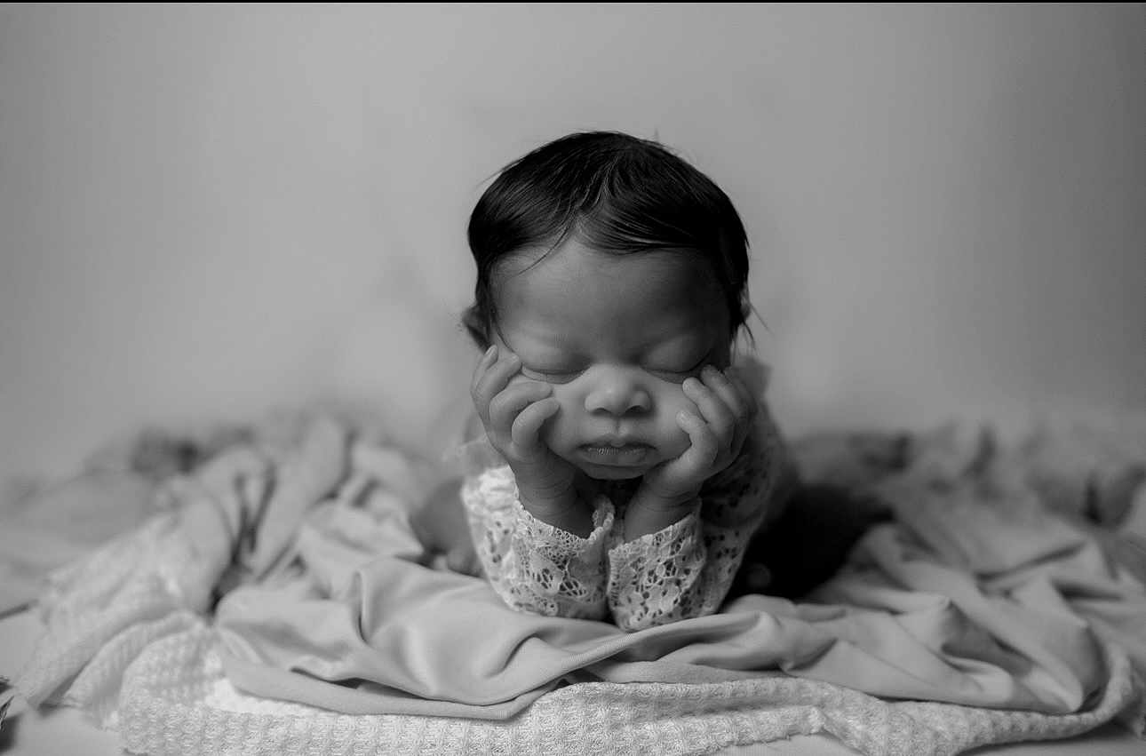Syncerely joined the competition — help win amazing prizes! baby, newborn, infant, black_and_white, sleeping, hands, face, blanket, soft_texture, portrait, peaceful, cute, resting, close_up, studio, monochrome, tender, cozy, child, young