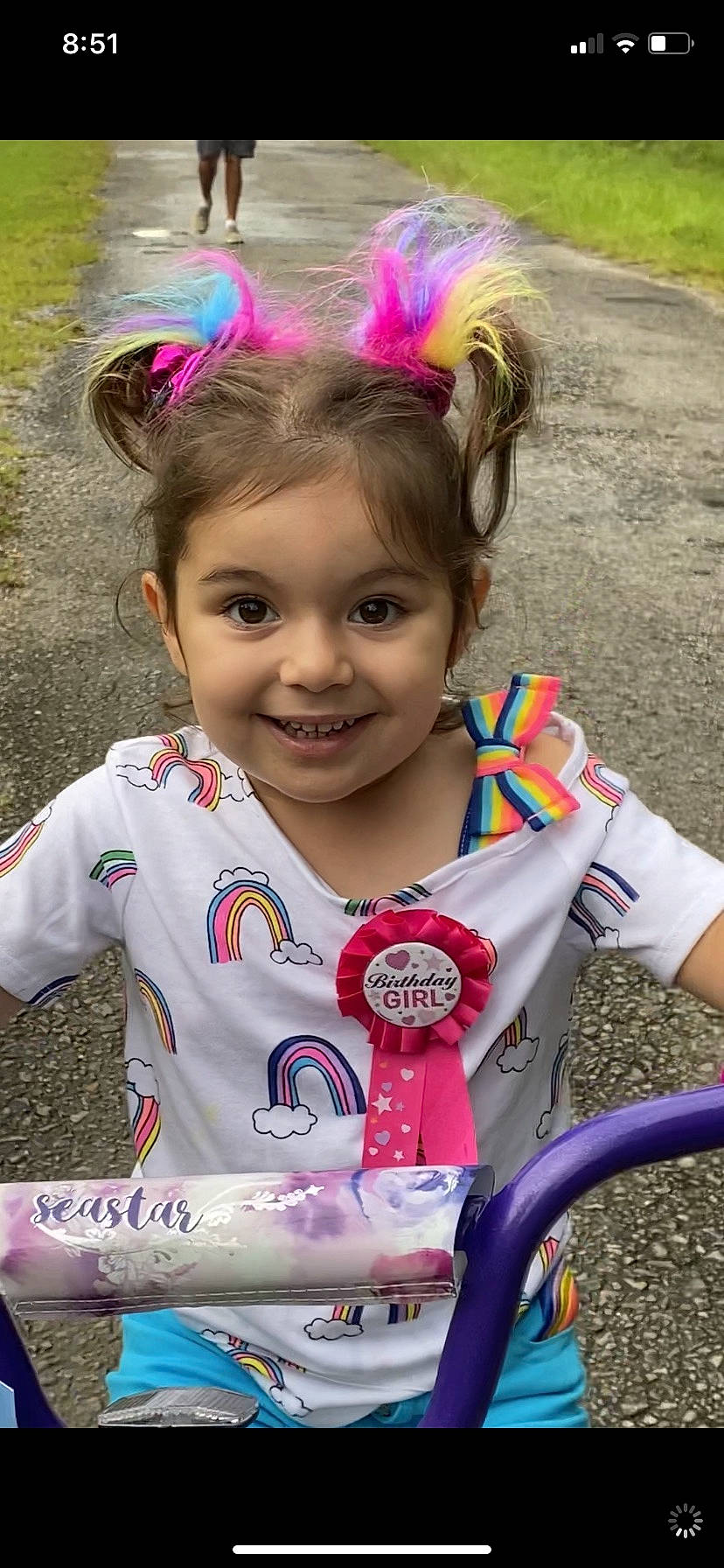 Korbin joined the competition — help win amazing prizes! child, hair_accessory, hairstyle, happy, headband, iris, joy, person, pink, recreation, skin, smile, toddler, vehicle