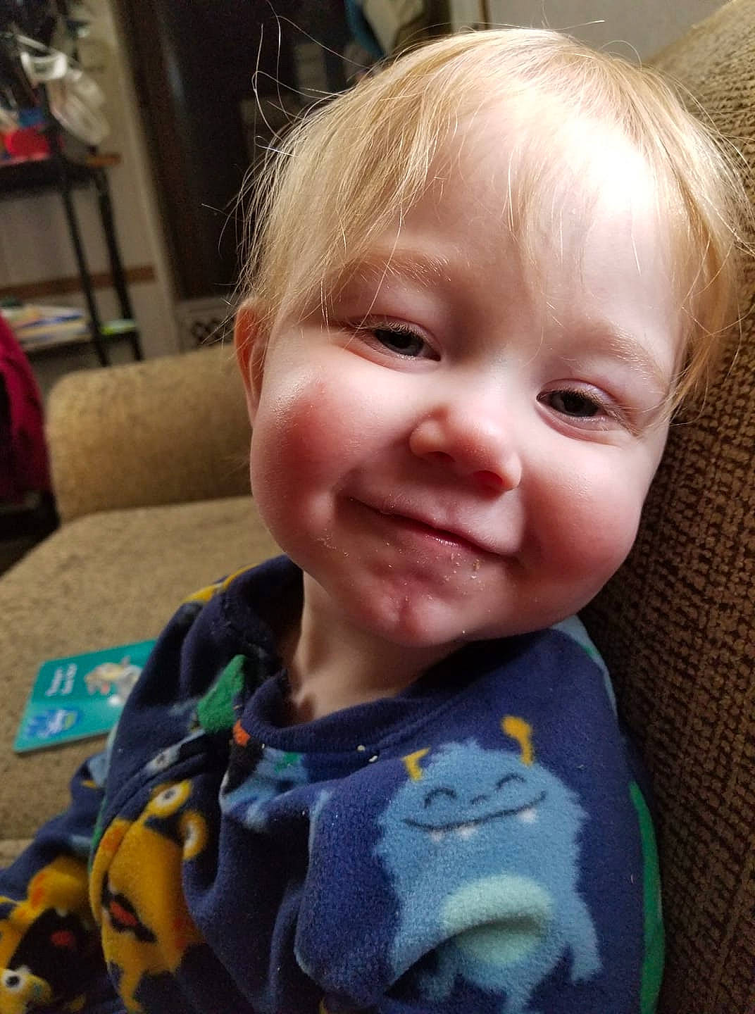 Jerrick joined the competition — help win amazing prizes! baby, baby_products, baby_toddler_clothing, blond, cheek, child, eyebrow, eyelash, iris, joy, lip, person, portrait_photography, shelf, shelving, skin, toddler