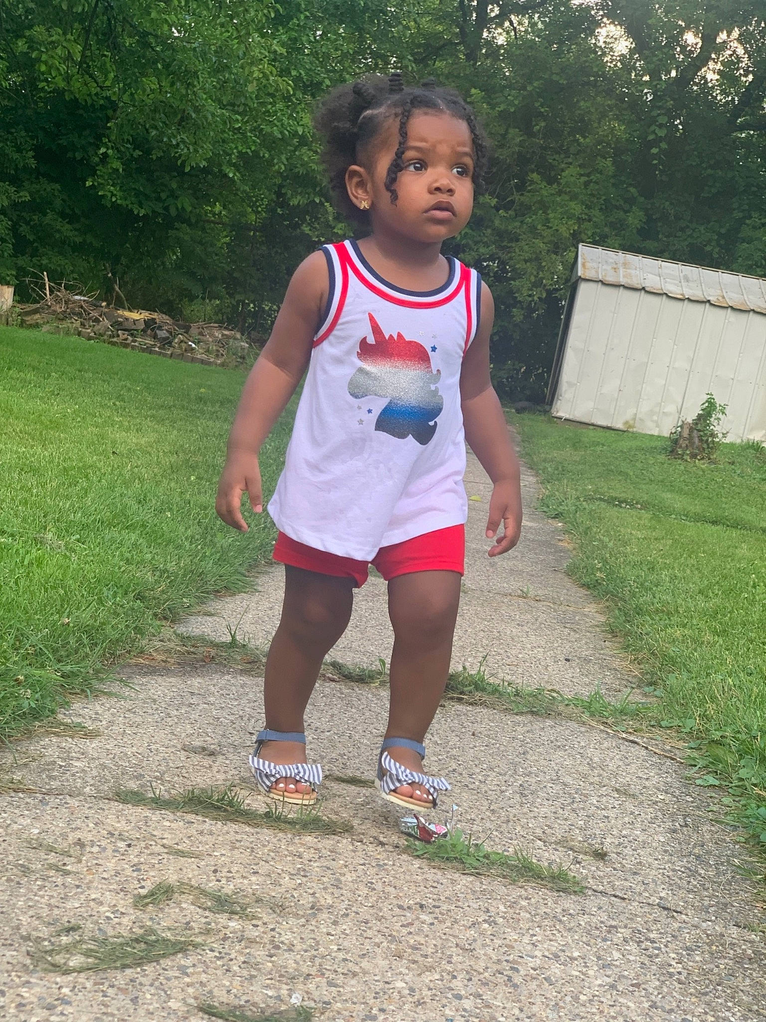 Aaniyah is registered to the contest to win money with this photo: child, fun, grass, leisure, person, play, recreation, running, smile, summer, toddler, vacation