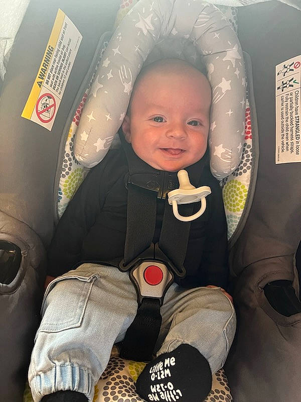 Reece James joined the competition — help win amazing prizes! air_travel, auto_part, baby, baby_carriage, baby_in_car_seat, baby_products, baby_toddler_clothing, car_seat, child, comfort, finger, fun, happy, joy, person, product, seat_belt, sitting, skin, smile