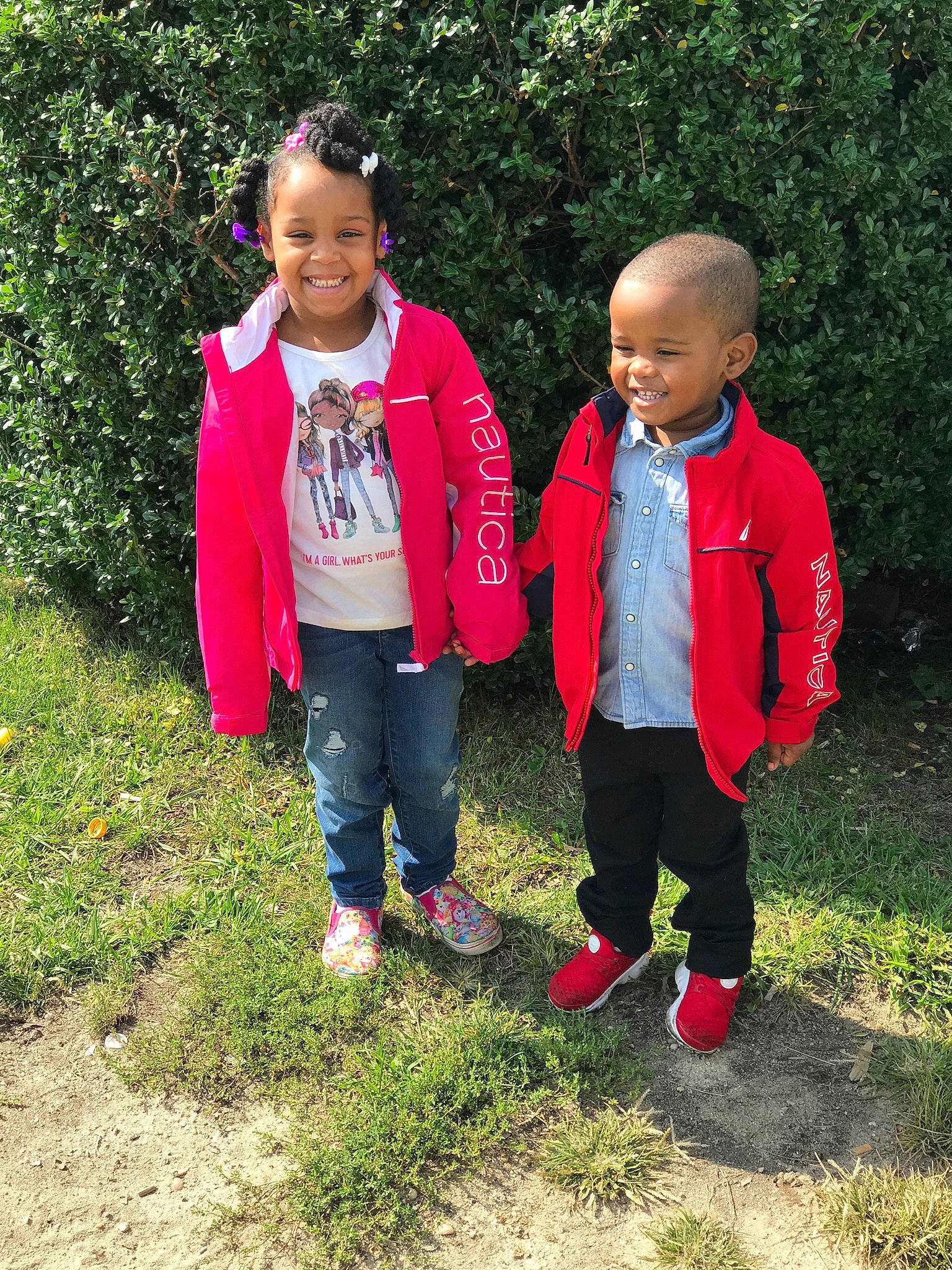 Noelle is registered to the contest to win money with this photo: adaptation, baby_toddler_clothing, botany, clothing, face, fun, gesture, grass, happy, joy, leaf, leisure, mammal, nature, outerwear, people_in_nature, person, pink, plant, smile