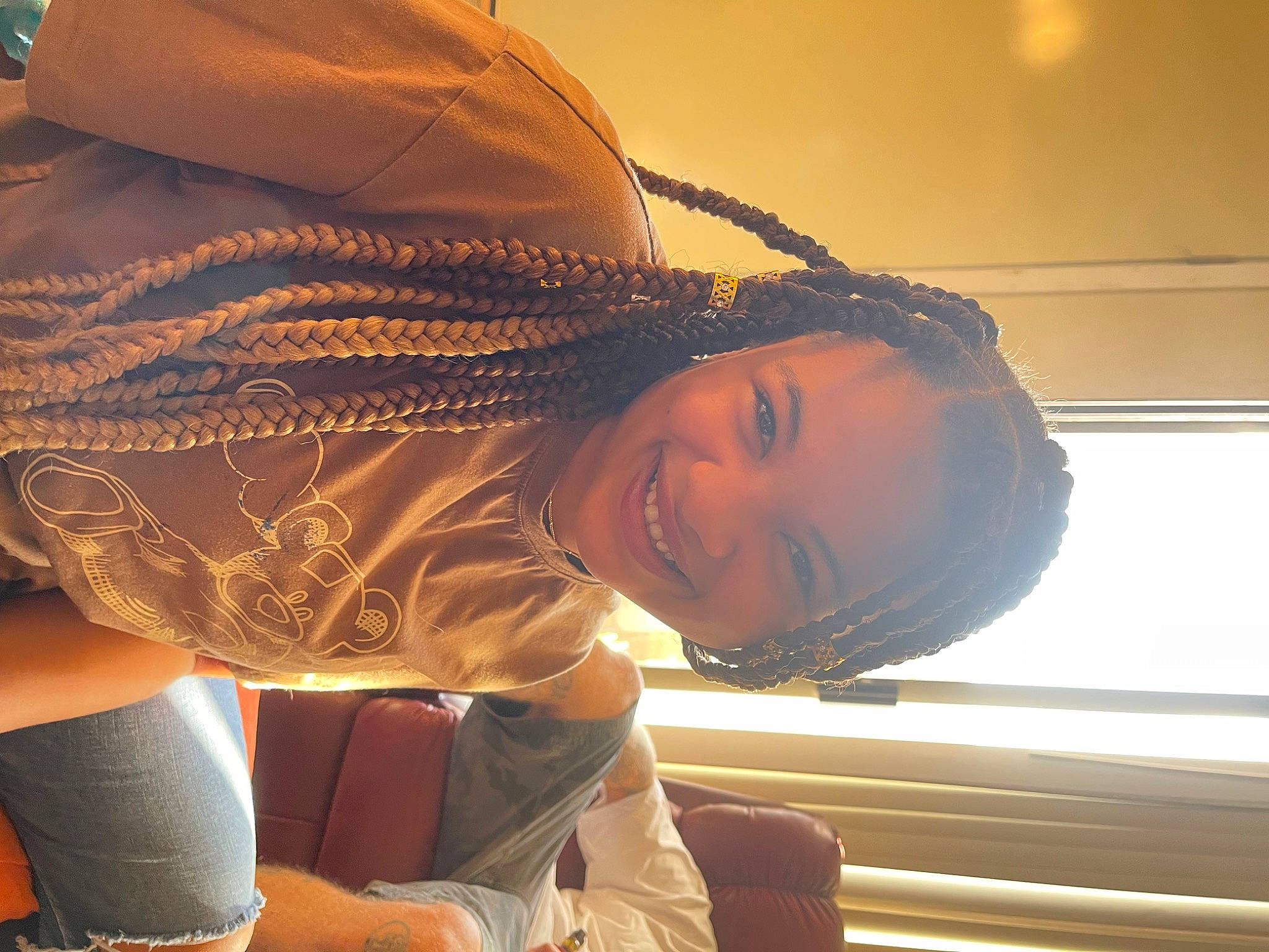 Taliyah is registered to the contest to win money with this photo: child, cloud, comfort, elbow, fashion_accessory, flash_photography, fun, happy, hat, headgear, jewellery, joy, leisure, person, portrait_photography, sitting, sky, smile, tints_and_shades, toddler