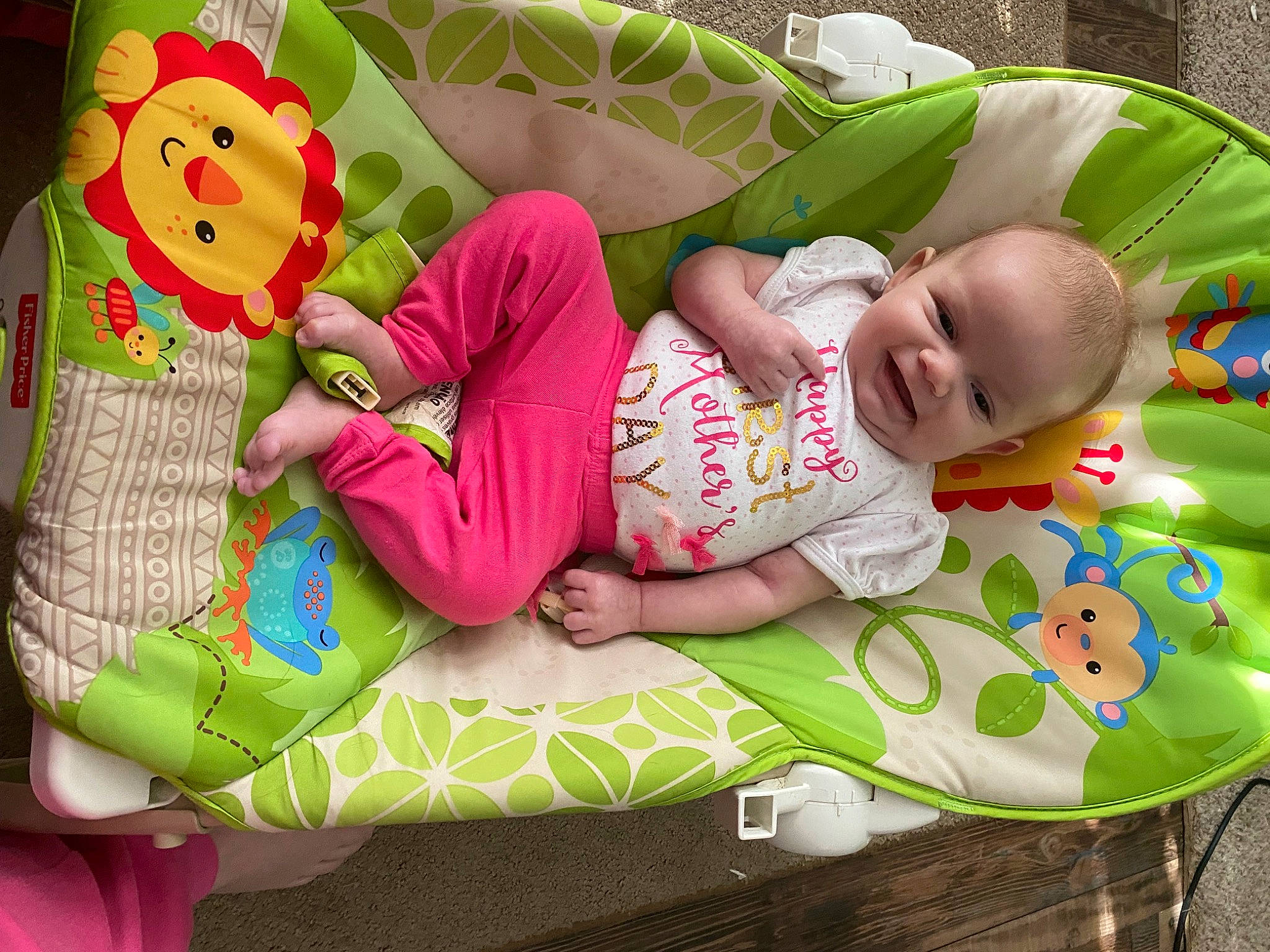 Serenity joined the competition — help win amazing prizes! baby, baby_products, baby_toddler_clothing, baby_toys, child, comfort, fun, grass, green, happy, joy, lap, linens, person, pink, play, product, sitting, sock, textile