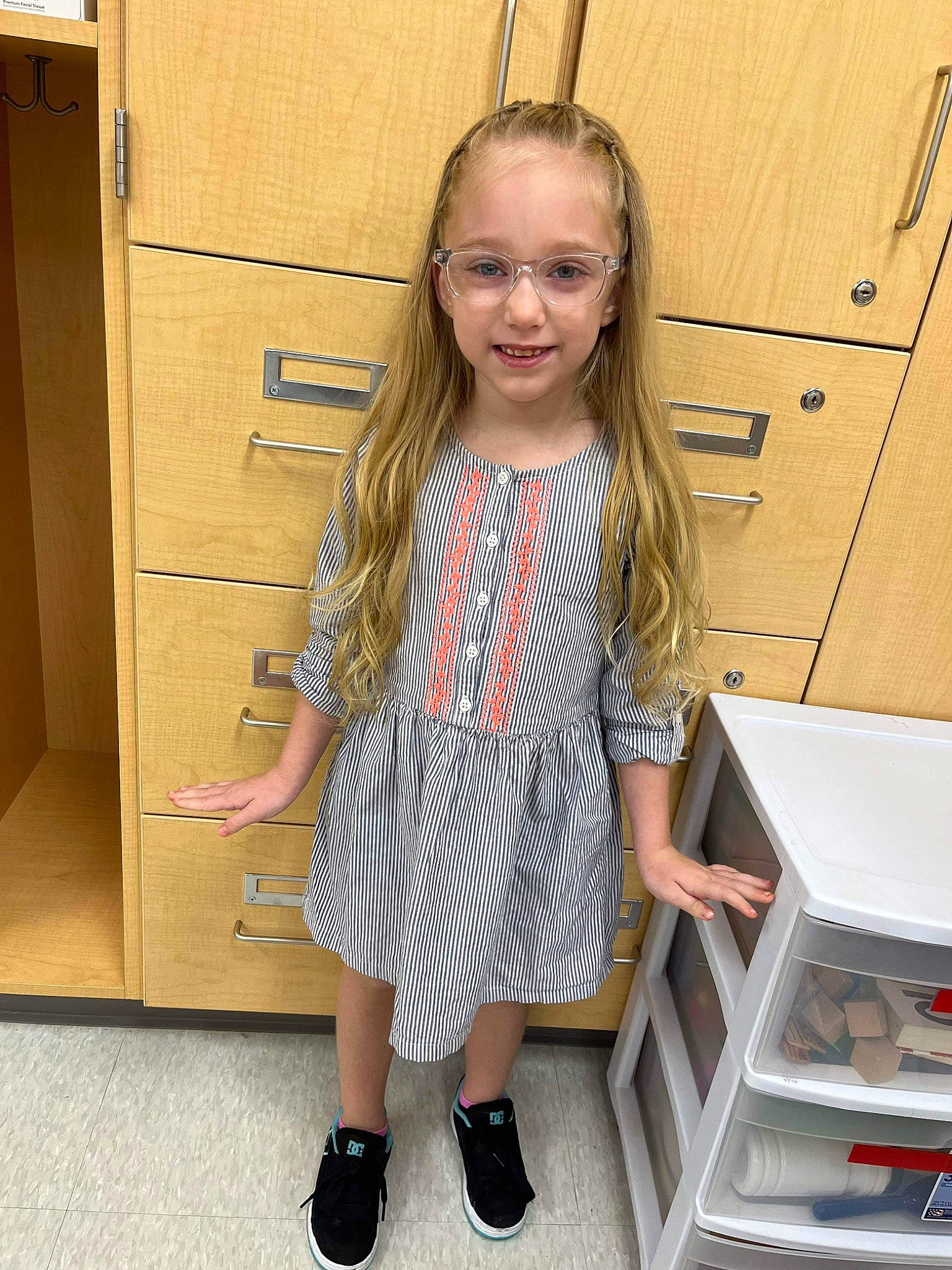 Ily joined the competition — help win amazing prizes! cabinetry, chair, chest_of_drawers, child, cupboard, design, drawer, dresser, eyewear, fashion_design, floor, flooring, fun, joy, kitchen, pattern, person, room, smile, standing