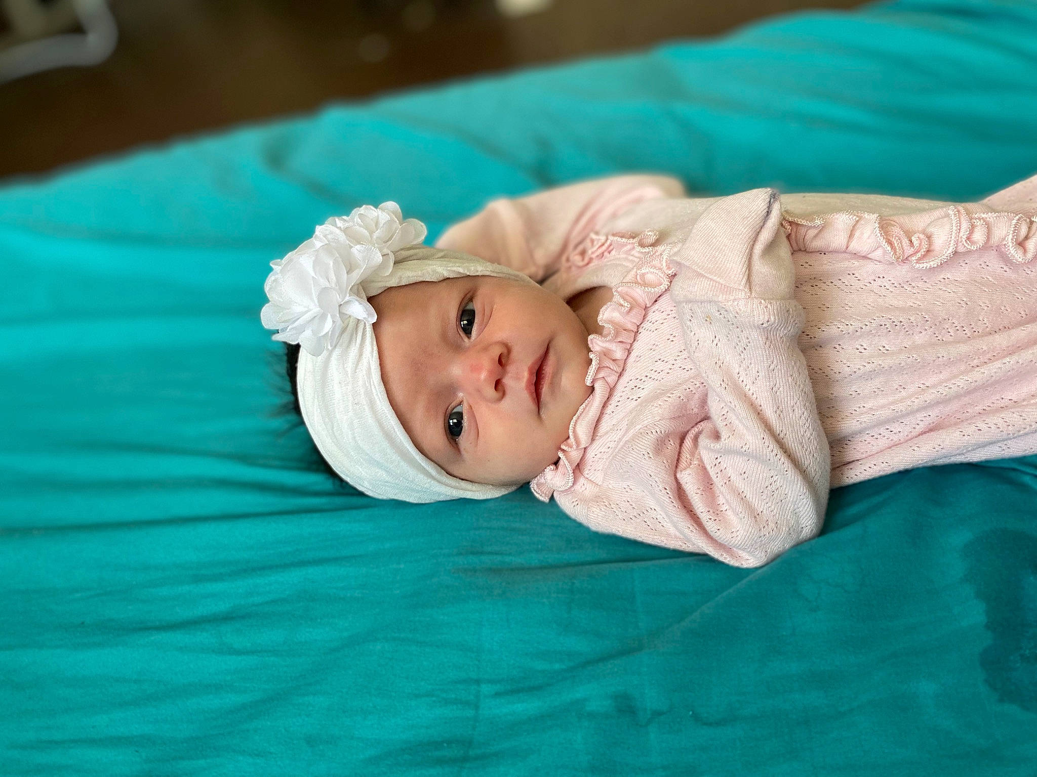 Kinsley joined the competition — help win amazing prizes! baby, baby_toddler_clothing, bedtime, child, comfort, event, eye, face, grass, hand, hat, head, headgear, headwear, human_body, iris, linens, person, portrait_photography, sleep