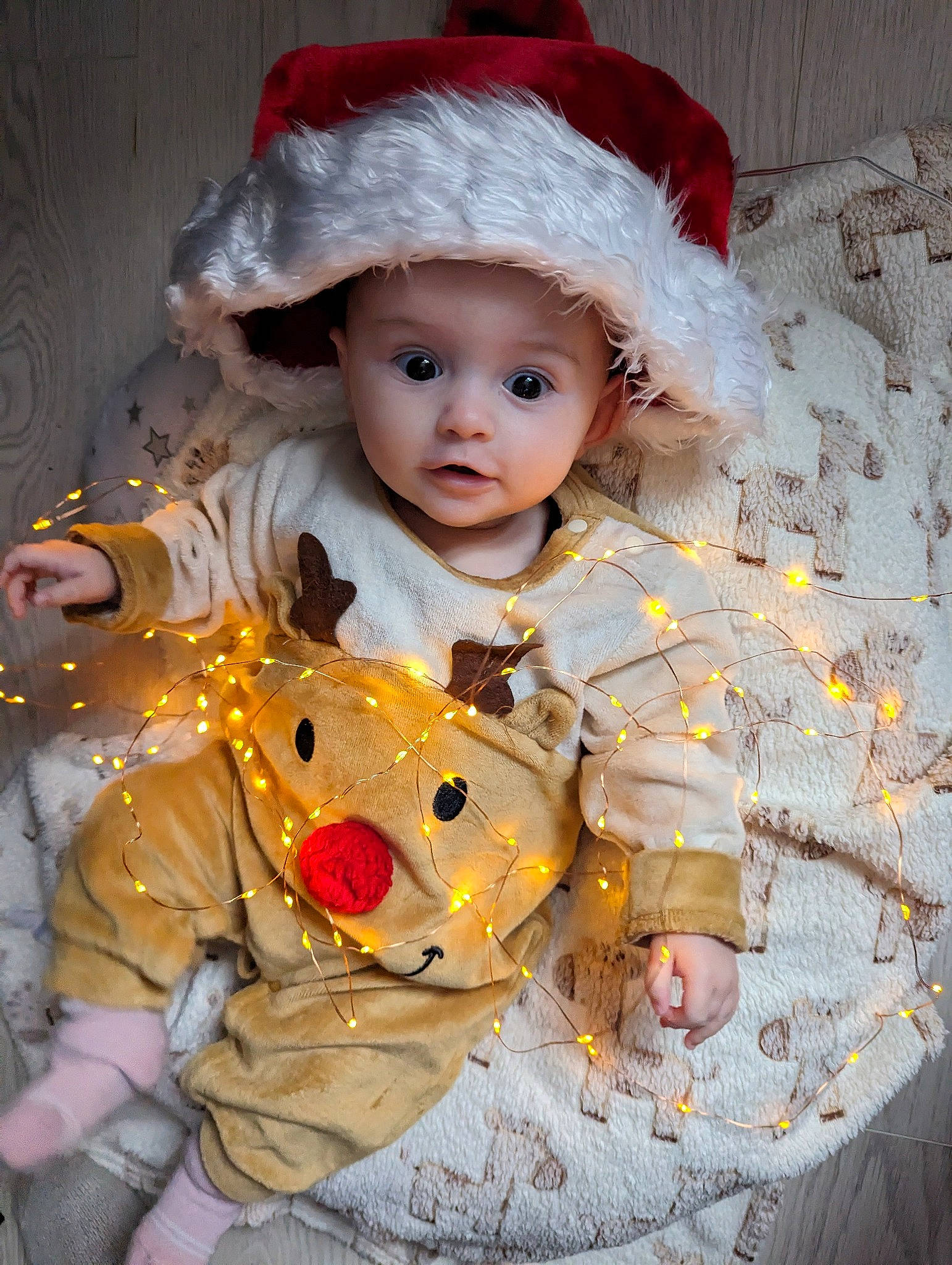 Inês joined the competition — help win amazing prizes! baby, baby_products, baby_toddler_clothing, cap, cheek, child, costume_hat, doll, dress, fur, hat, head, headwear, ornament, person, room, sleeve, textile, toddler, toy