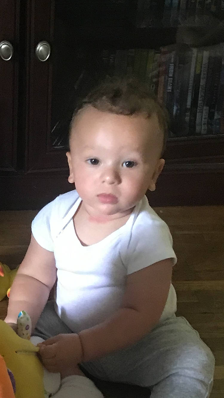 Isiah joined the competition — help win amazing prizes! baby, cheek, child, chin, eye, face, forehead, head, iris, lip, nose, person, sitting, skin, smile, toddler