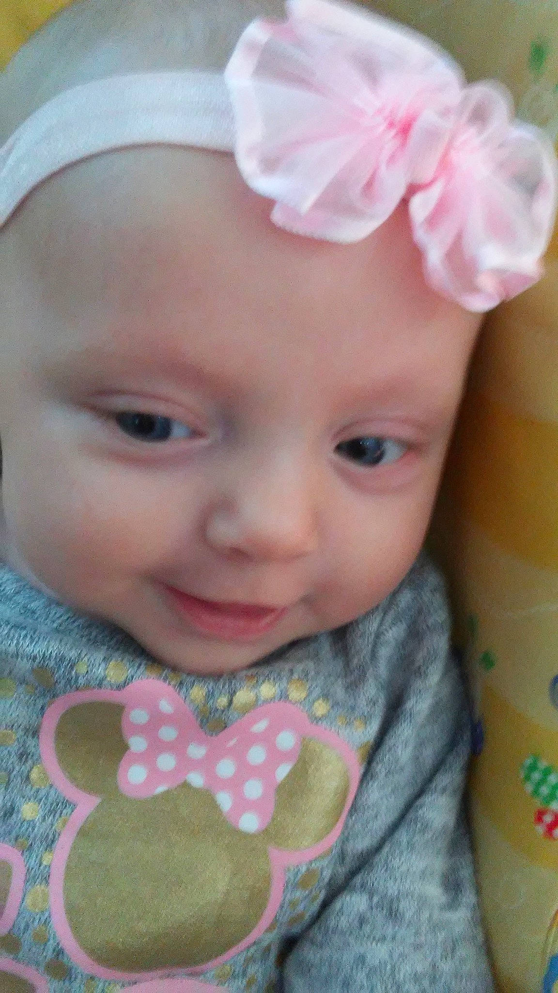 Anika joined the competition — help win amazing prizes! baby, baby_toddler_clothing, cheek, child, fashion_accessory, hair_accessory, headband, headgear, pattern, person, pink, skin, toddler