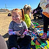 Mariah joined the competition — help win amazing prizes! child, toddler, red_hair, smiling, portrait, outdoor, sunny, playground, blanket, toys, magnetic_tiles, building_blocks, second_child, stroller, picnic, grass, family, pink_shoes, colorful, playtime