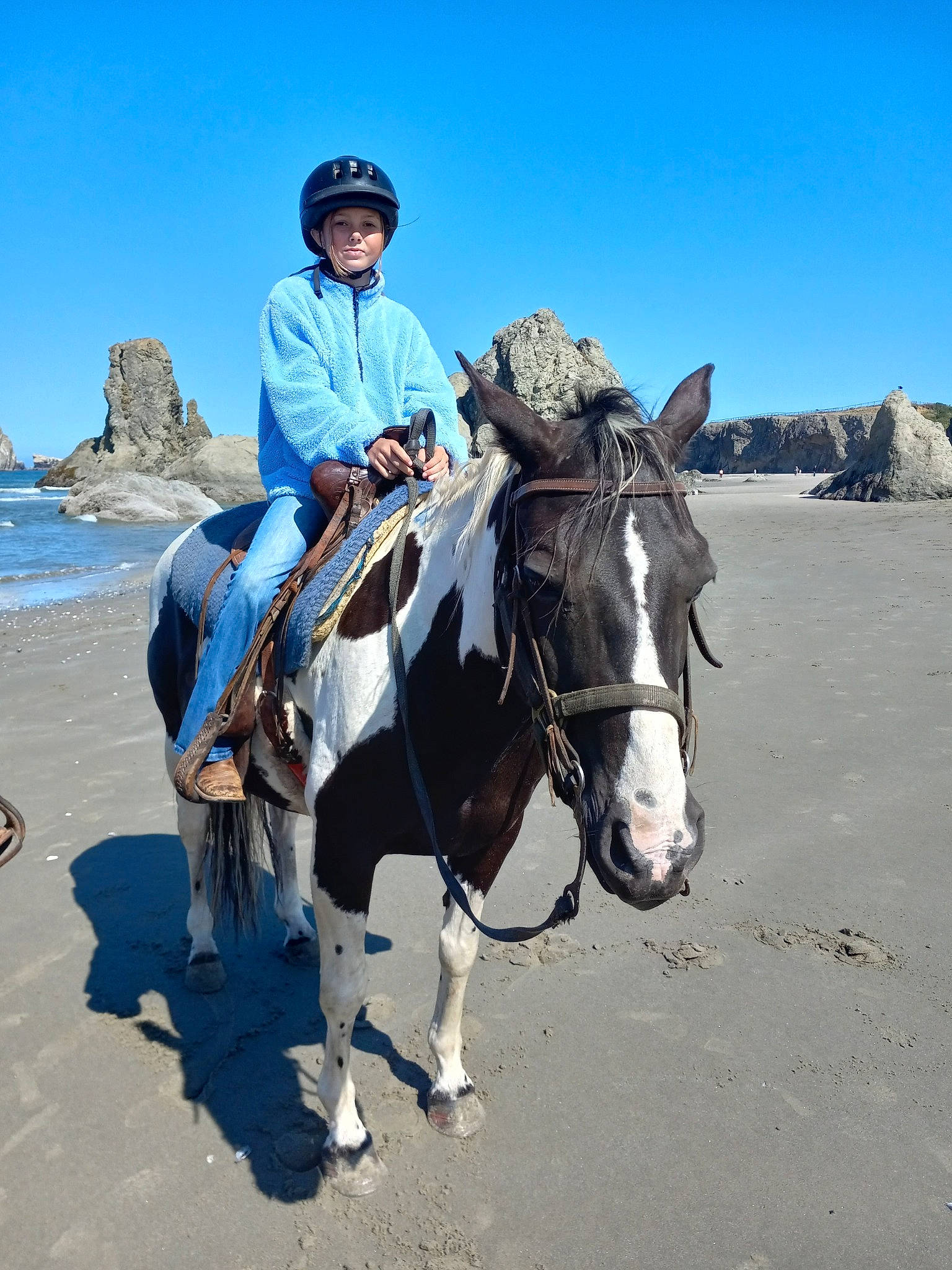 Braelynn joined the competition — help win amazing prizes! animal_sports, bit, boot, bridle, equestrian_sport, equestrianism, headwear, horse, horse_supplies, horse_tack, landscape, livestock, mane, mare, pack_animal, person, recreation, rein, saddle, sky