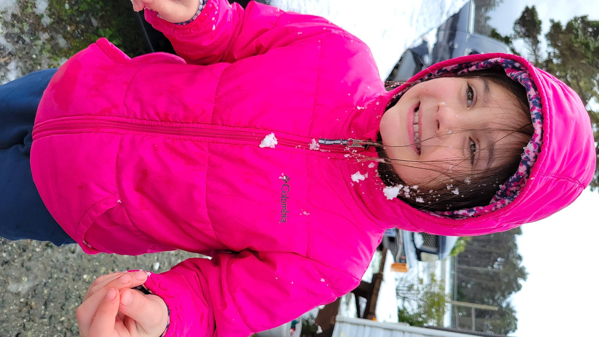 Paisley joined the competition — help win amazing prizes! event, freezing, fun, grass, happy, headwear, jacket, joy, leisure, magenta, outerwear, parka, person, pink, plant, purple, recreation, red, smile, snow