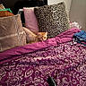 Charlie Micheaux joined the competition — help win amazing prizes! animal, bed, bedding, bedroom, blankets, cat, cozy, curious, feline, floral_pattern, furniture, home, indoors, leopard_print, orange_tabby, peeking, pet, pillows, portrait, remote_control