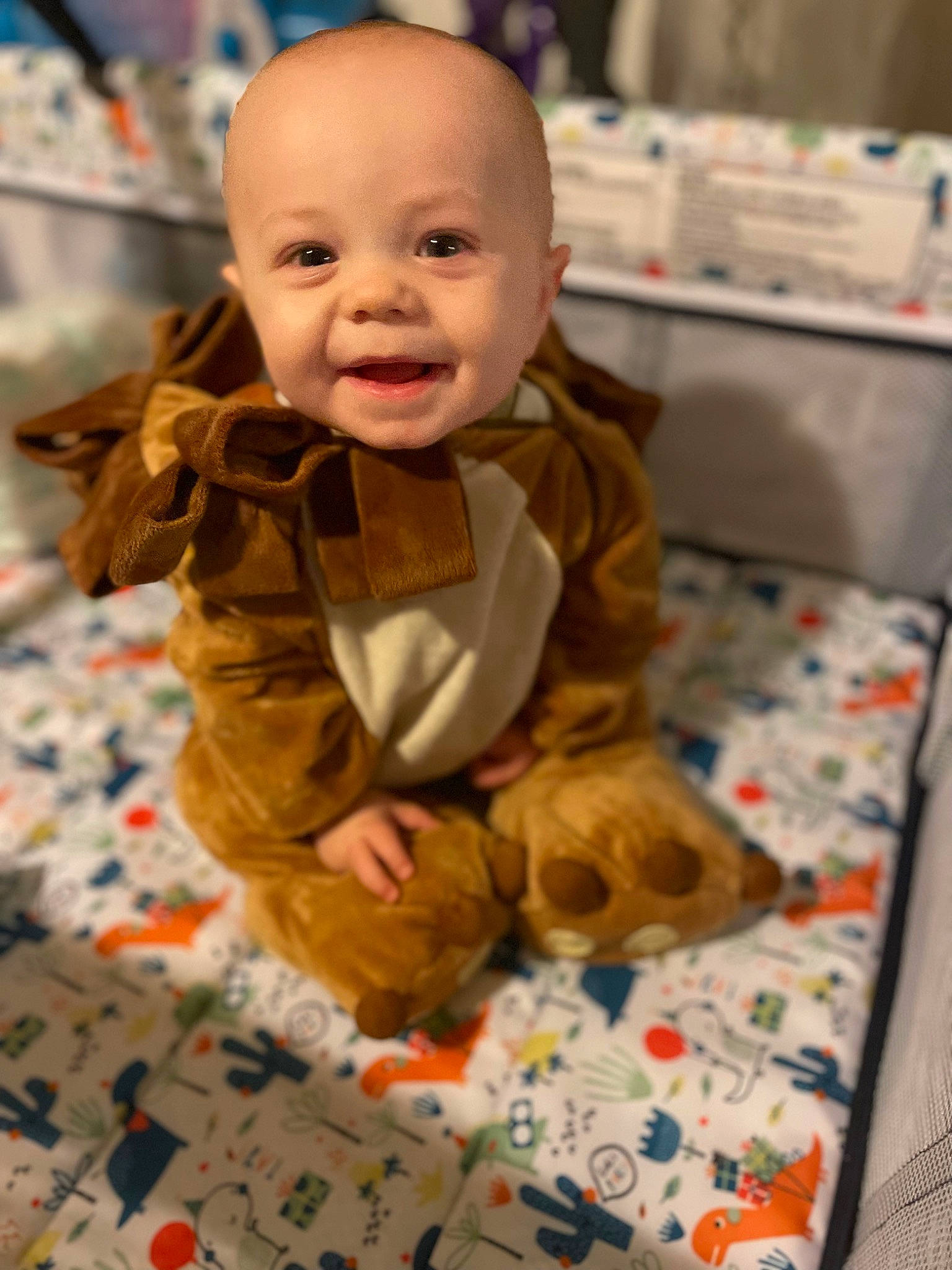 Colson joined the competition — help win amazing prizes! baby, baby_products, baby_toddler_clothing, cheek, child, eye, floor, flooring, fun, fur, happy, pattern, person, sitting, skin, smile, stuffed_toy, textile, toddler, toy