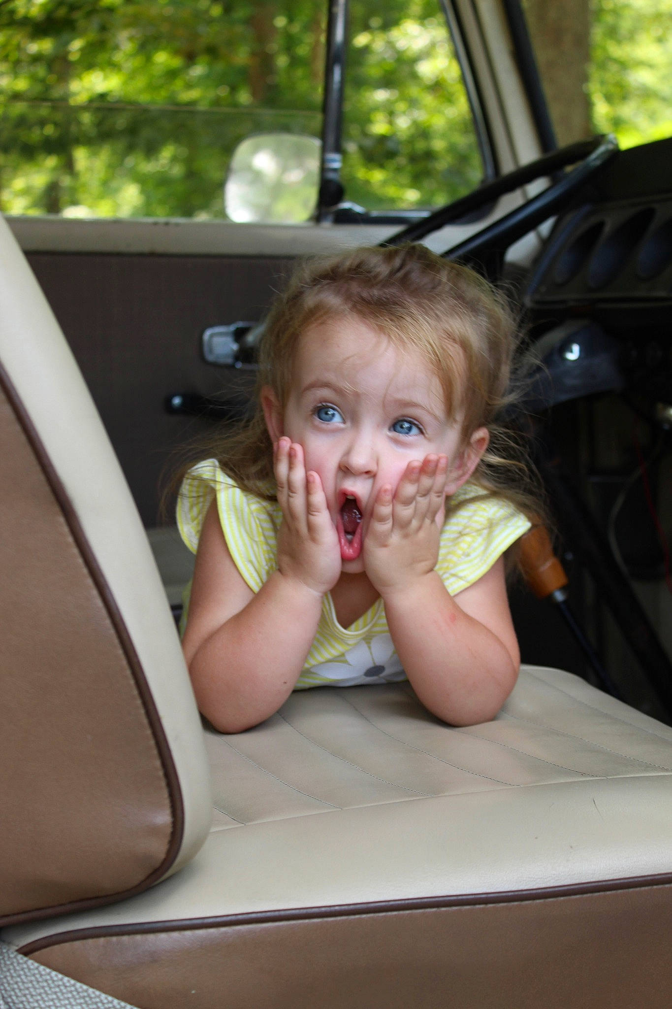 Kyndall joined the competition — help win amazing prizes! auto_part, baby, car, car_seat, child, family_car, person, sitting, surprise, toddler, vacation