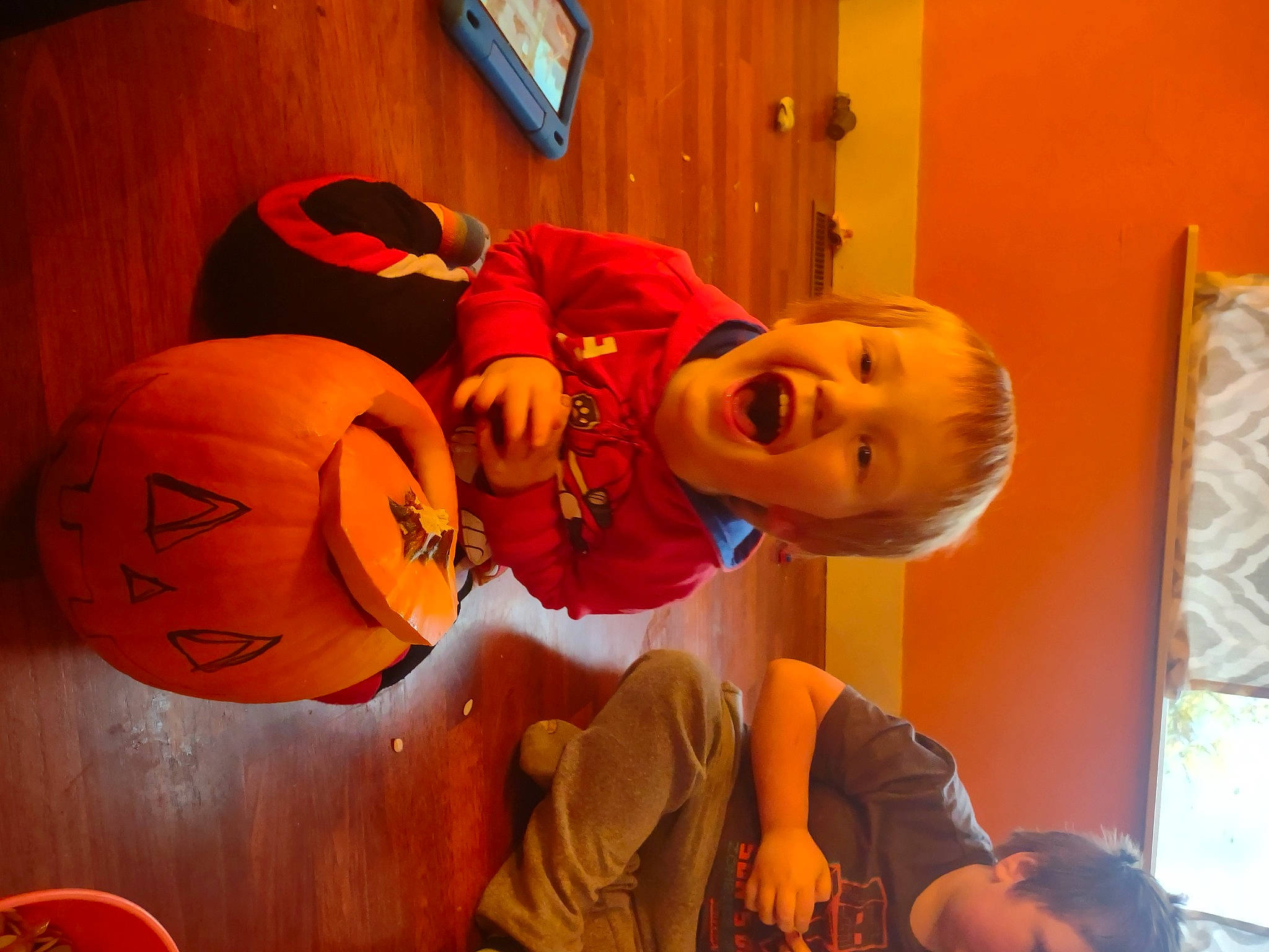 Asher joined the competition — help win amazing prizes! ball, basketball, blurred, calabaza, child, cucurbita, football, fun, gourd, happy, jack_o_lantern, leisure, orange, person, player, pumpkin, smile, sports_equipment, sportswear, t_shirt