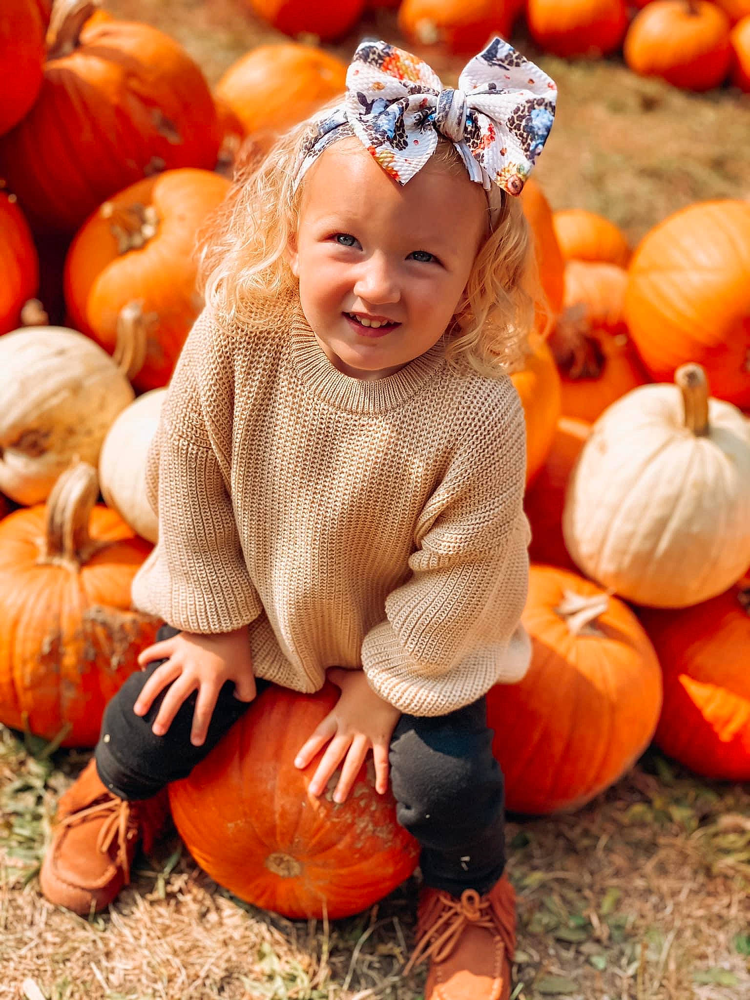 Paislee joined the competition — help win amazing prizes! autumn, baby, calabaza, child, cucurbita, food, fruit, gourd, happy, headwear, joy, natural_foods, orange, person, plant, pumpkin, smile, squash, toddler, trick_or_treat