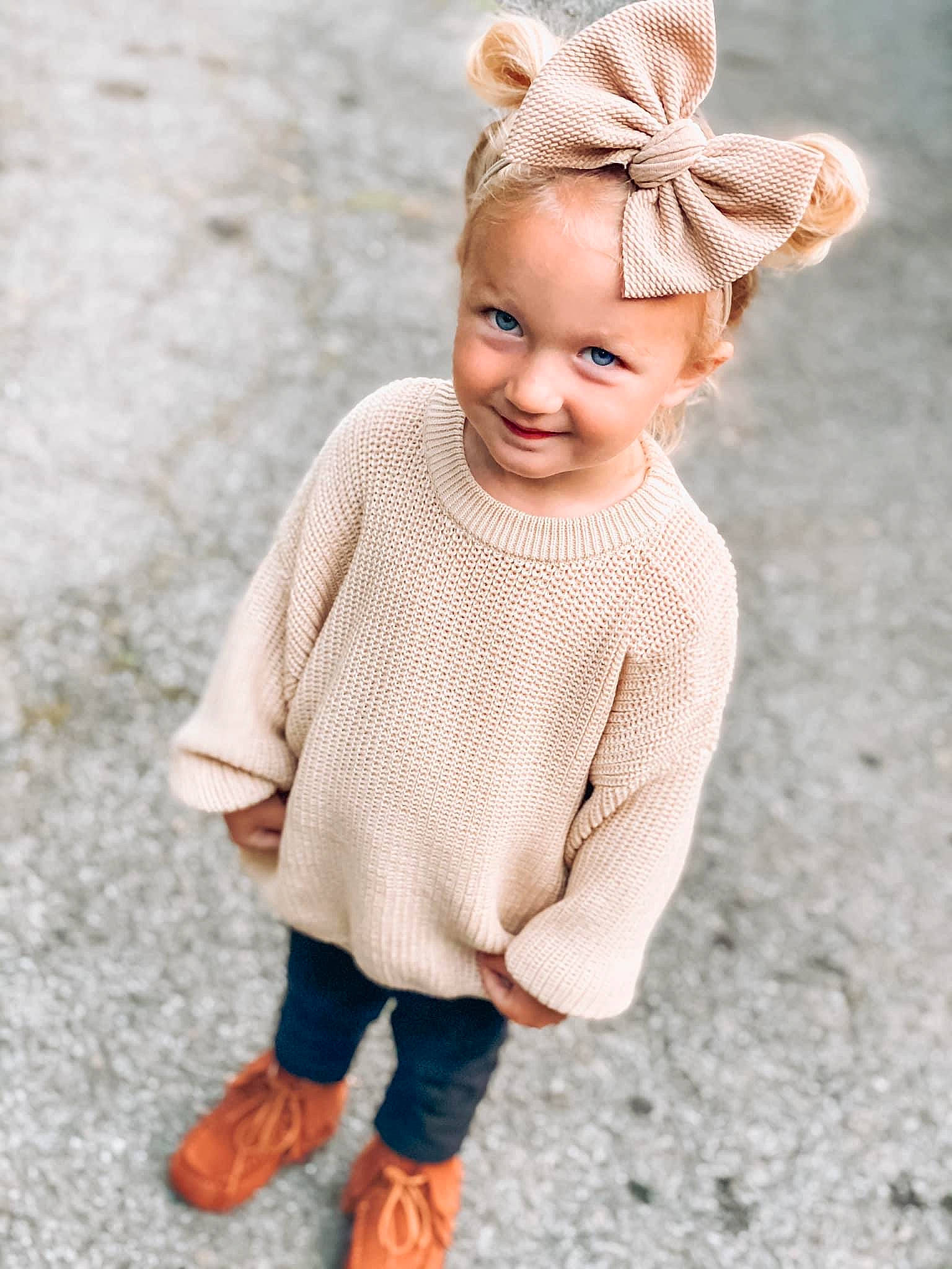 Paislee joined the competition — help win amazing prizes! blond, cheek, child, child_model, clothing, design, ear, joint, joy, knitting, outerwear, pattern, person, photograph, skin, sleeve, smile, sweater, toddler, top