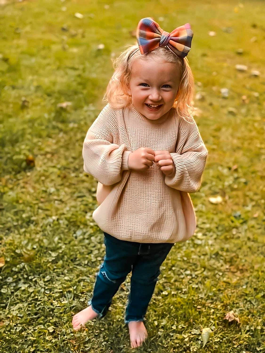 Paislee joined the competition — help win amazing prizes! autumn, blond, child, design, ear, fawn, fun, grass, happy, joy, leaf, outerwear, pattern, people, people_in_nature, person, photograph, photography, plant, play
