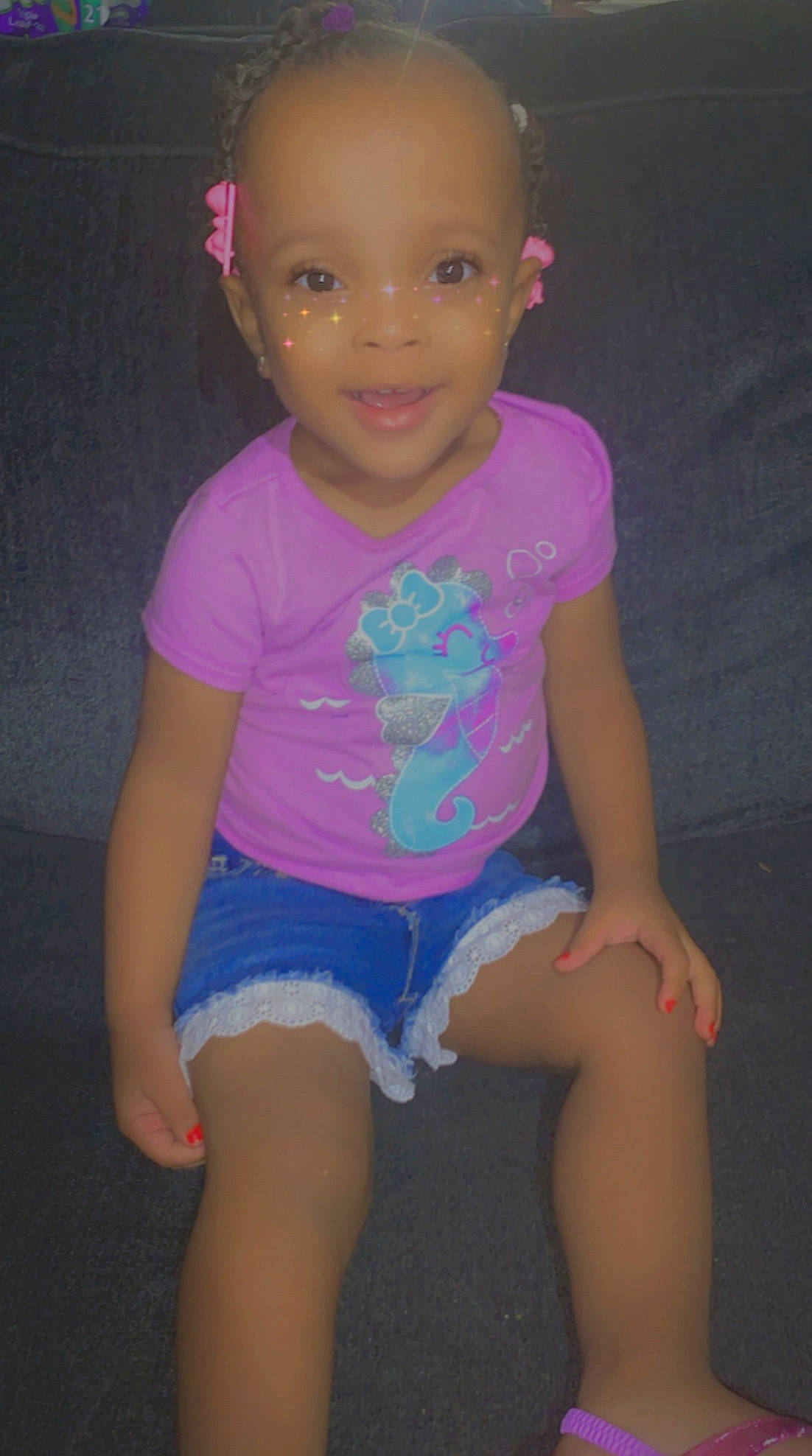 Ava joined the competition — help win amazing prizes! cheek, child, fun, joy, leg, person, pink, smile, standing, thigh, toddler