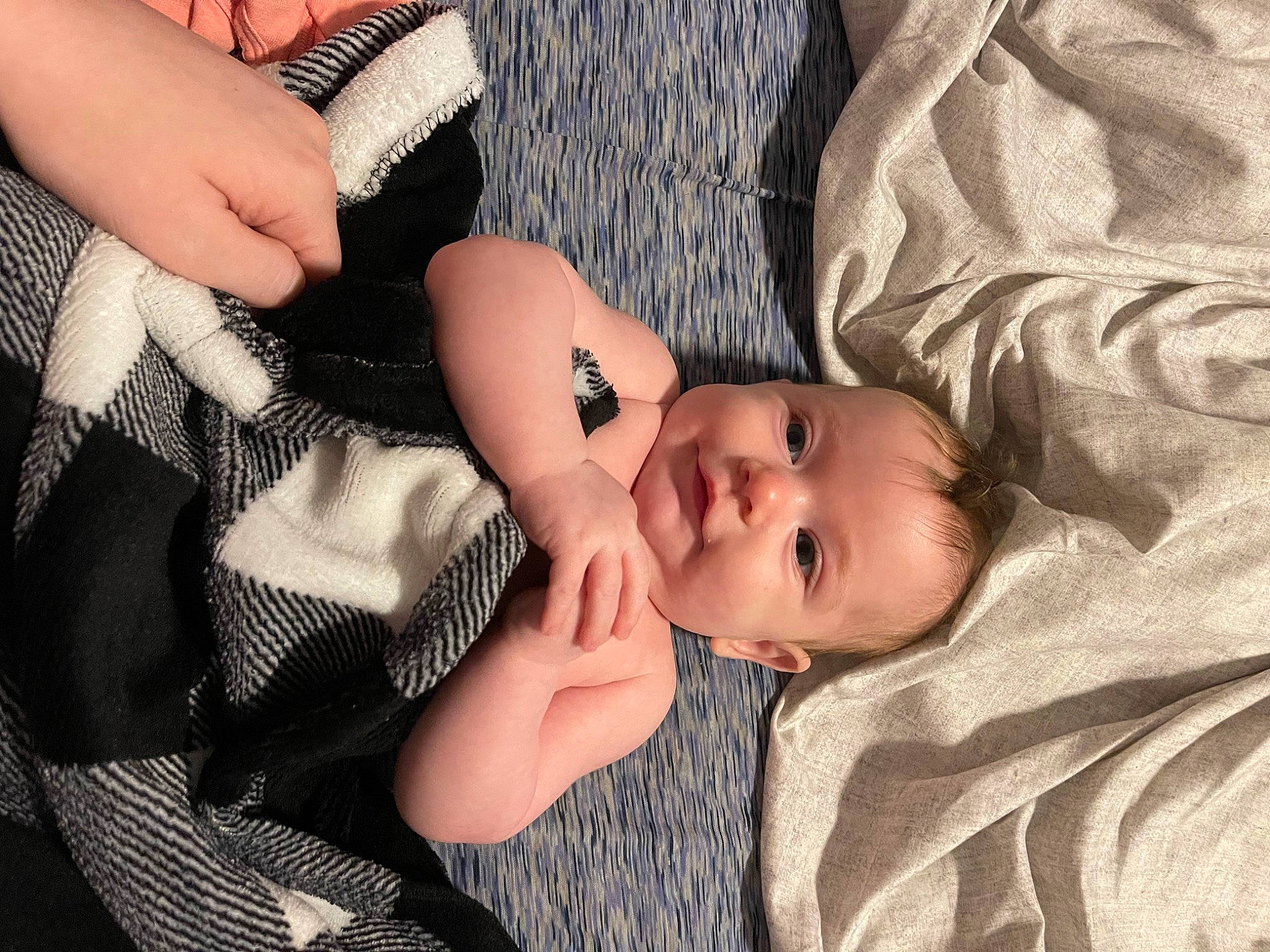 Avery is registered to the contest to win money with this photo: baby, cheek, comfort, eye, eyelash, facial_expression, finger, gesture, hand, happy, human_body, lip, mouth, nail, neck, nose, person, skin, toddler, tree