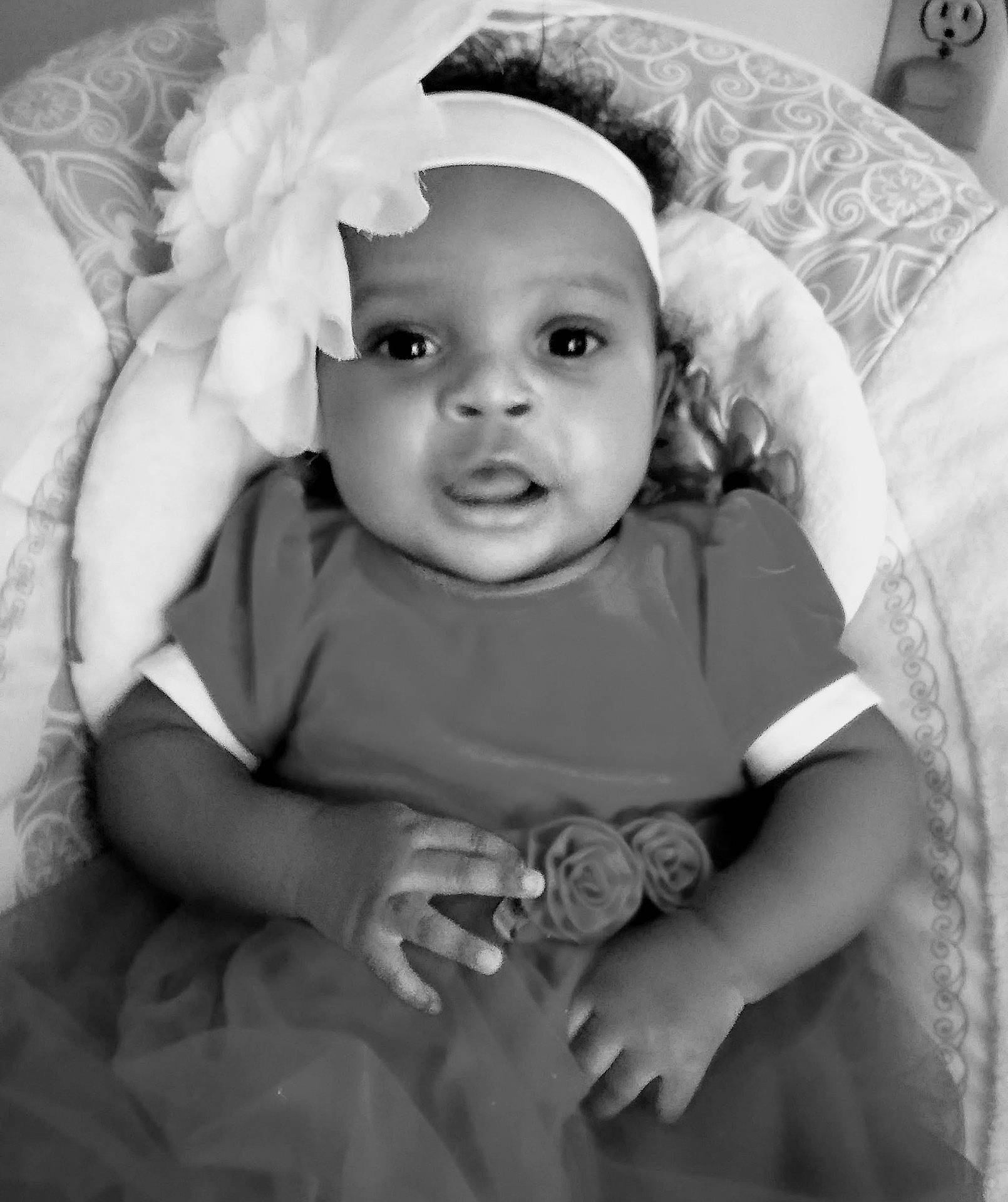 Bell joined the competition — help win amazing prizes! black, black_and_white, cheek, child, eye, face, facial_expression, head, headwear, infant, monochrome, monochrome_photography, person, photograph, photography, sitting, skin, smile, snapshot, toddler