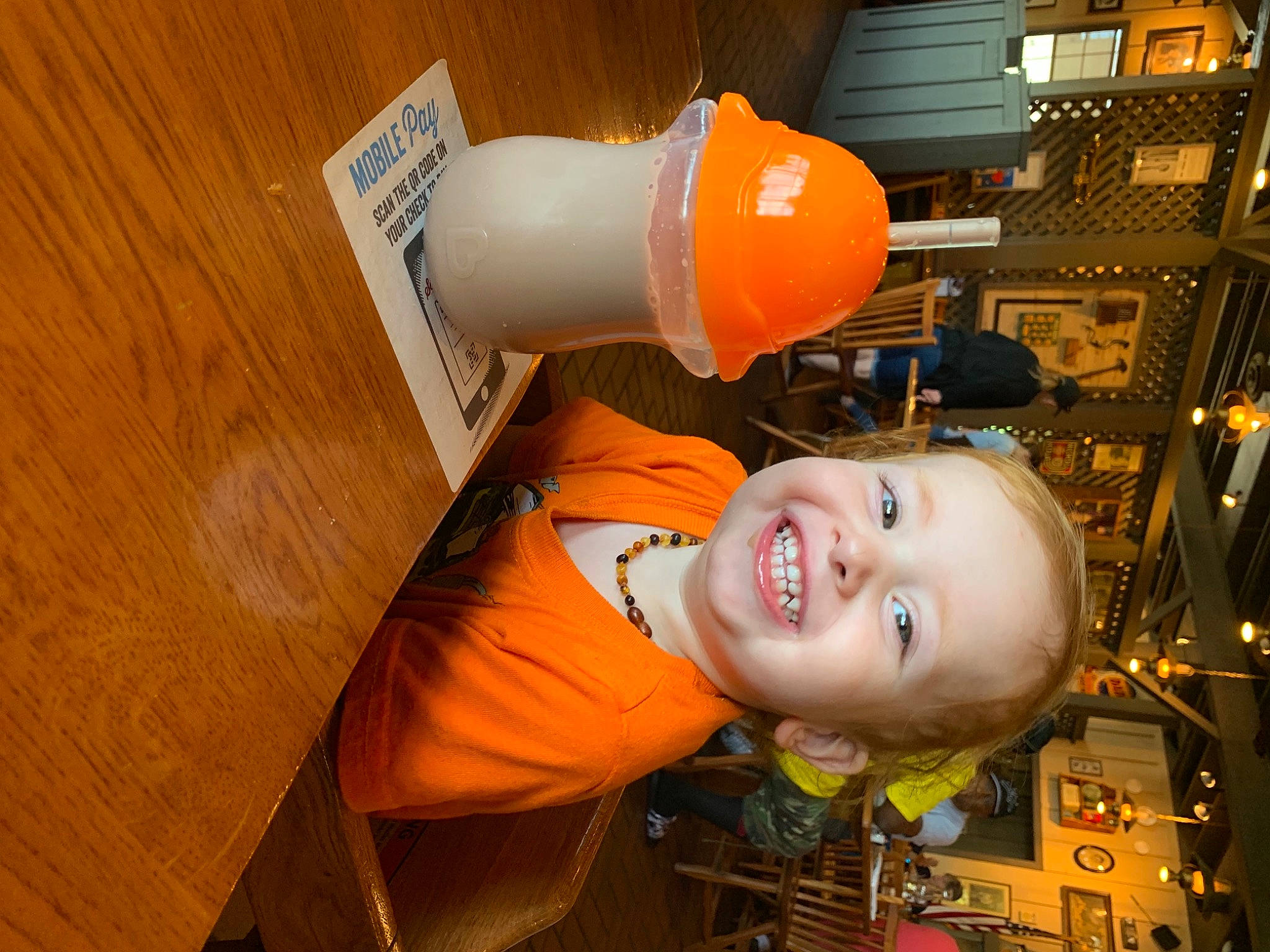 Colton joined the competition — help win amazing prizes! child, drink, drinkware, engineering, fun, gas, hardwood, joy, leisure, machine, orange, person, plastic_bottle, room, smile, t_shirt, toddler, wood, wood_stain