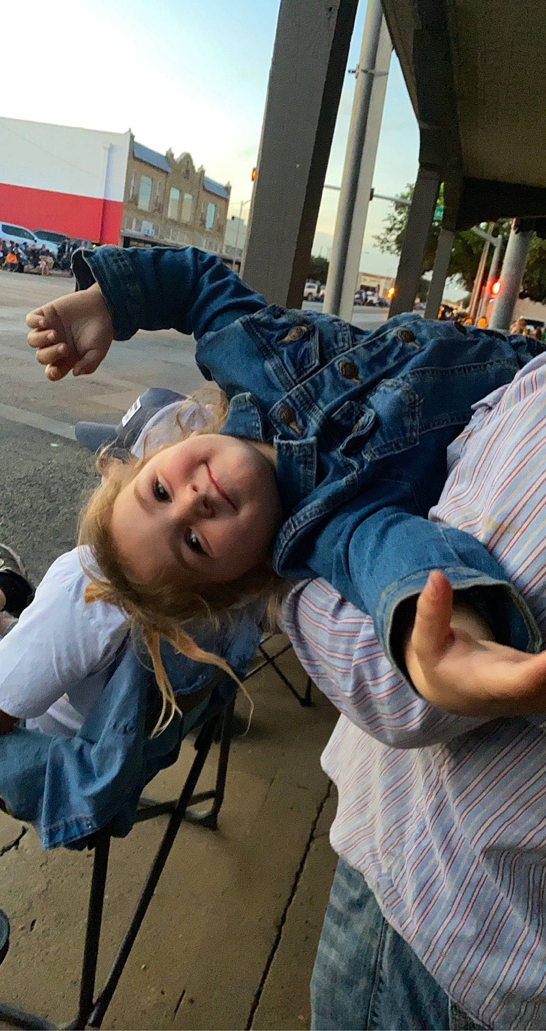 Adalynne joined the competition — help win amazing prizes! child, city, event, fun, happy, joint, joy, leisure, luxury_vehicle, person, public_space, recreation, shoe, sitting, sneakers, street, street_fashion, t_shirt, toddler, tourism