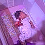 Nadaijah joined the competition — help win amazing prizes! baby, crib, sleeping, plush_toy, monkey_toy, bedding, blanket, pajamas, child, infant, sleepwear, patterned_clothing, soft_lighting, purple_blanket, floral_pattern, indoor, rest, cute, peaceful, nursery