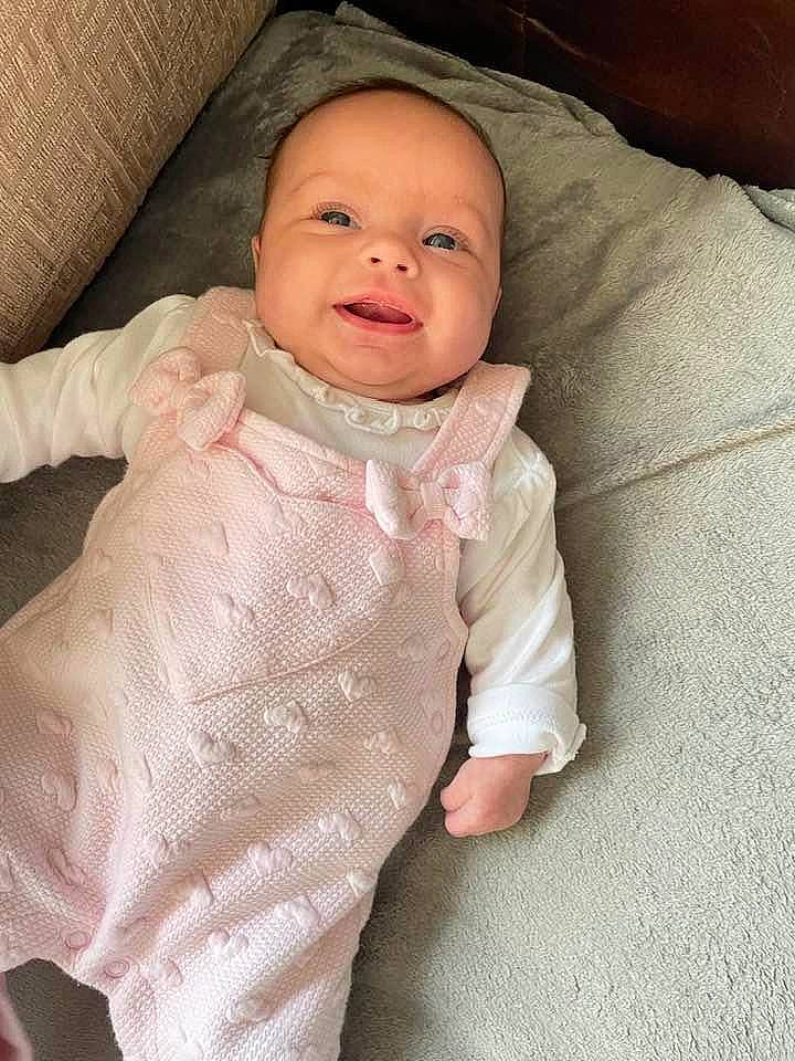 Lacie joined the competition — help win amazing prizes! baby, baby_toddler_clothing, cheek, child, collar, comfort, dress_shirt, eye, face, head, iris, linens, lip, nose, pattern, person, skin, sleeve, smile, thumb