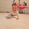 Bryar joined the competition — help win amazing prizes! baby, child, crawling, smiling, pink_bow, white_rug, toy, activity_center, minnie_mouse, indoor, floor, happy, cute, headband, clothing, infant, person, young_child, playtime, homedecor