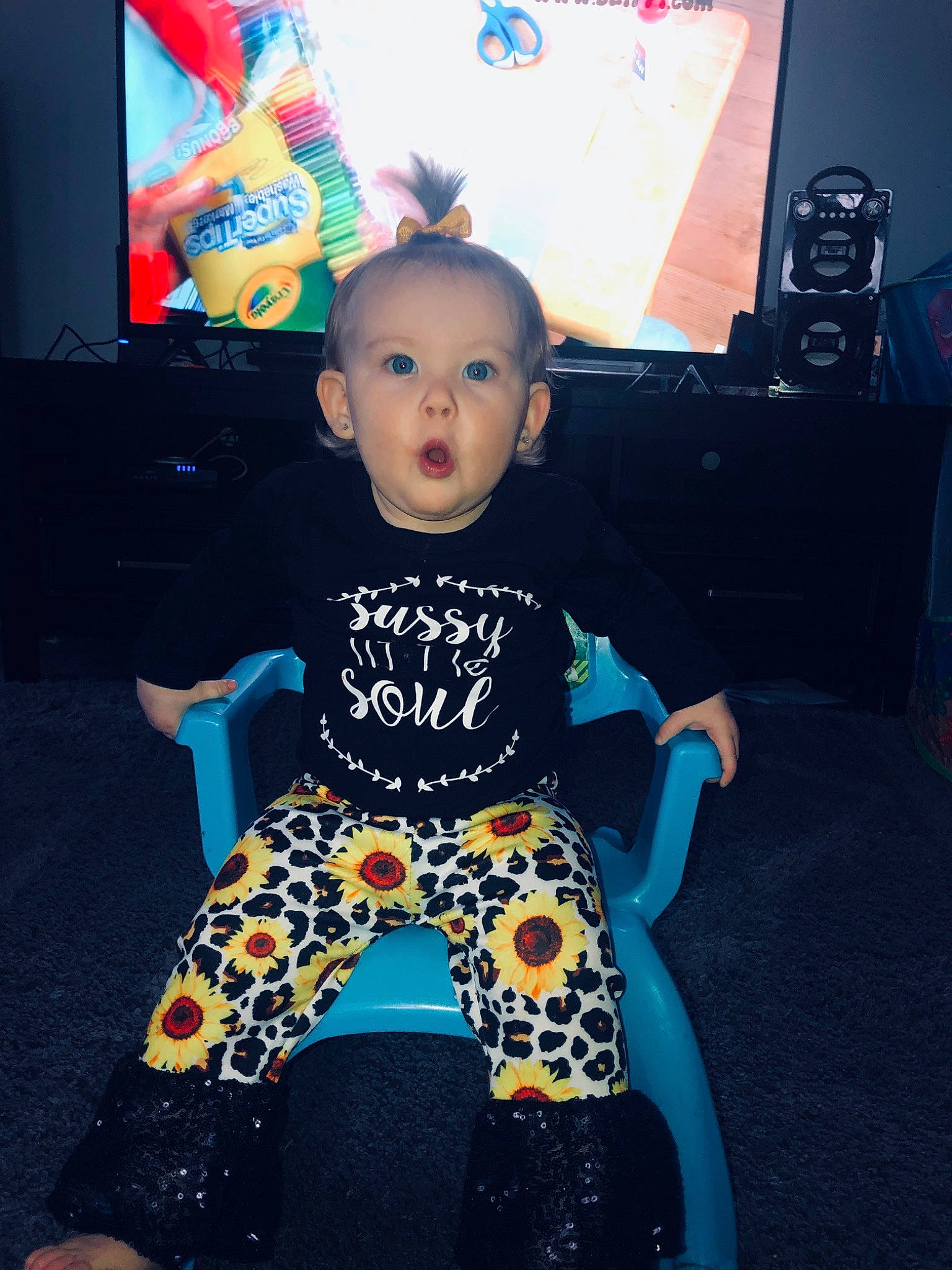 Nova joined the competition — help win amazing prizes! baby, chair, child, cool, electronic_device, fun, gadget, pajamas, party, person, play, room, sitting, smile, surprise, t_shirt, technology, toddler