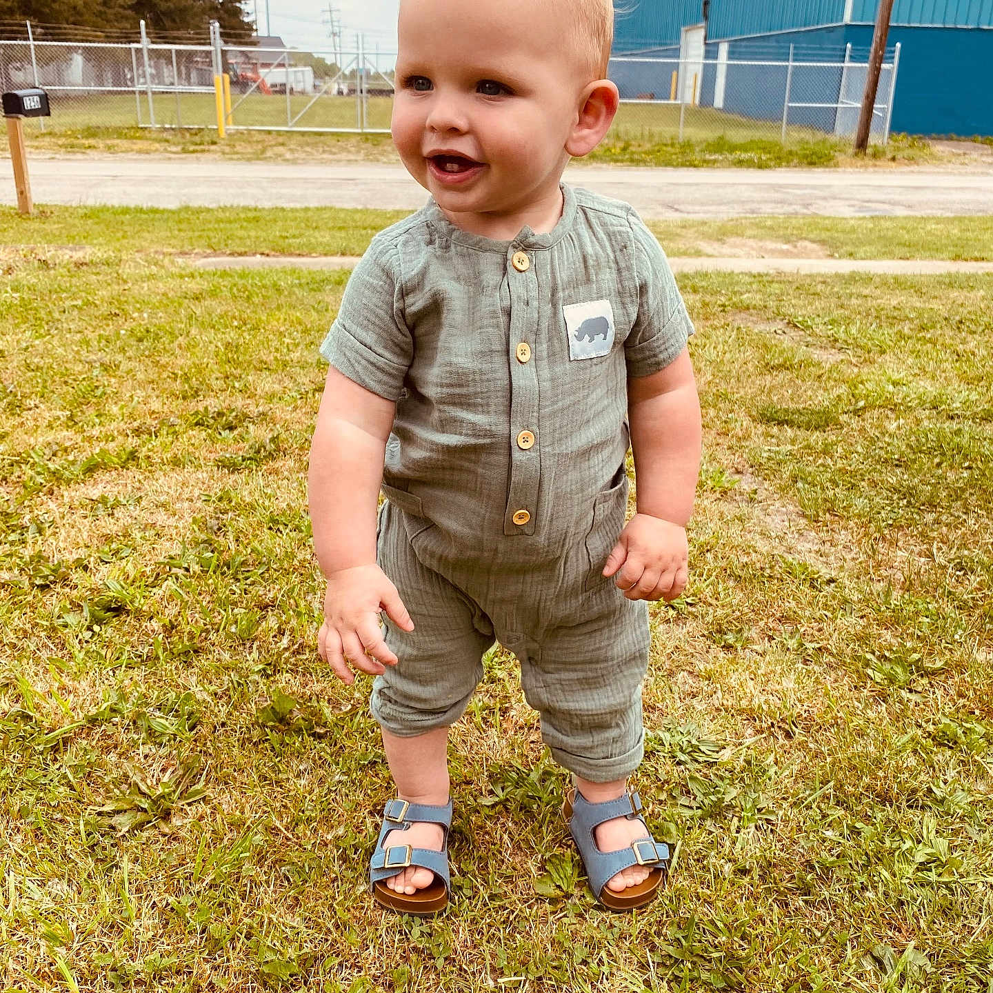 Ryder is registered to the contest to win money with this photo: baby, backyard, clothing, face, footwear, grass, head, jeans, nature, outdoors, pants, park, person, photography, plant, portrait, shoe, standing, walking, yard