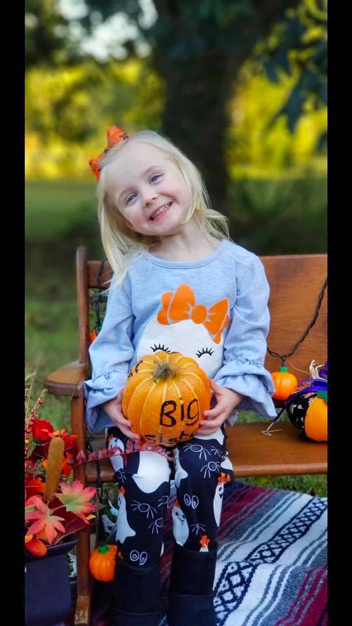 Scarlett joined the competition — help win amazing prizes! calabaza, child, happy, joy, orange, person, photography, plant, pumpkin, smile, toddler, trick_or_treat, winter_squash