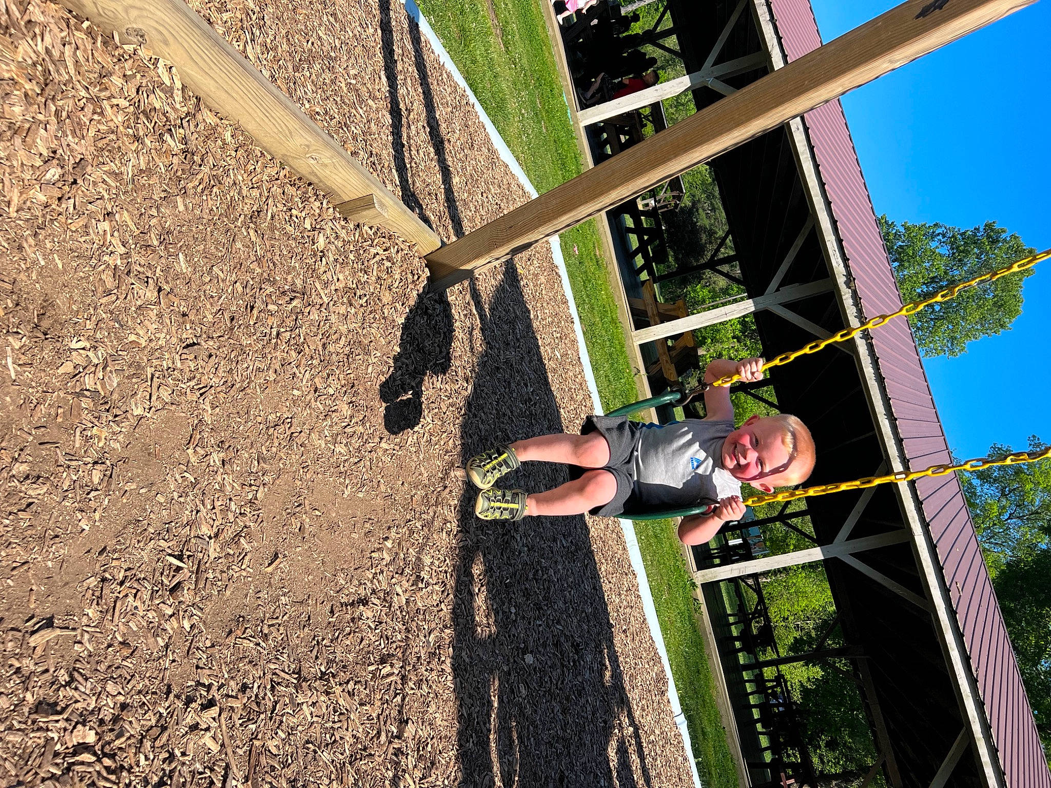 Chandler joined the competition — help win amazing prizes! adventure, asphalt, city, fun, grass, joy, landscape, leisure, outdoor_play_equipment, people_in_nature, person, plant, playground, pole, public_utility, recreation, road_surface, rope, sky, soil