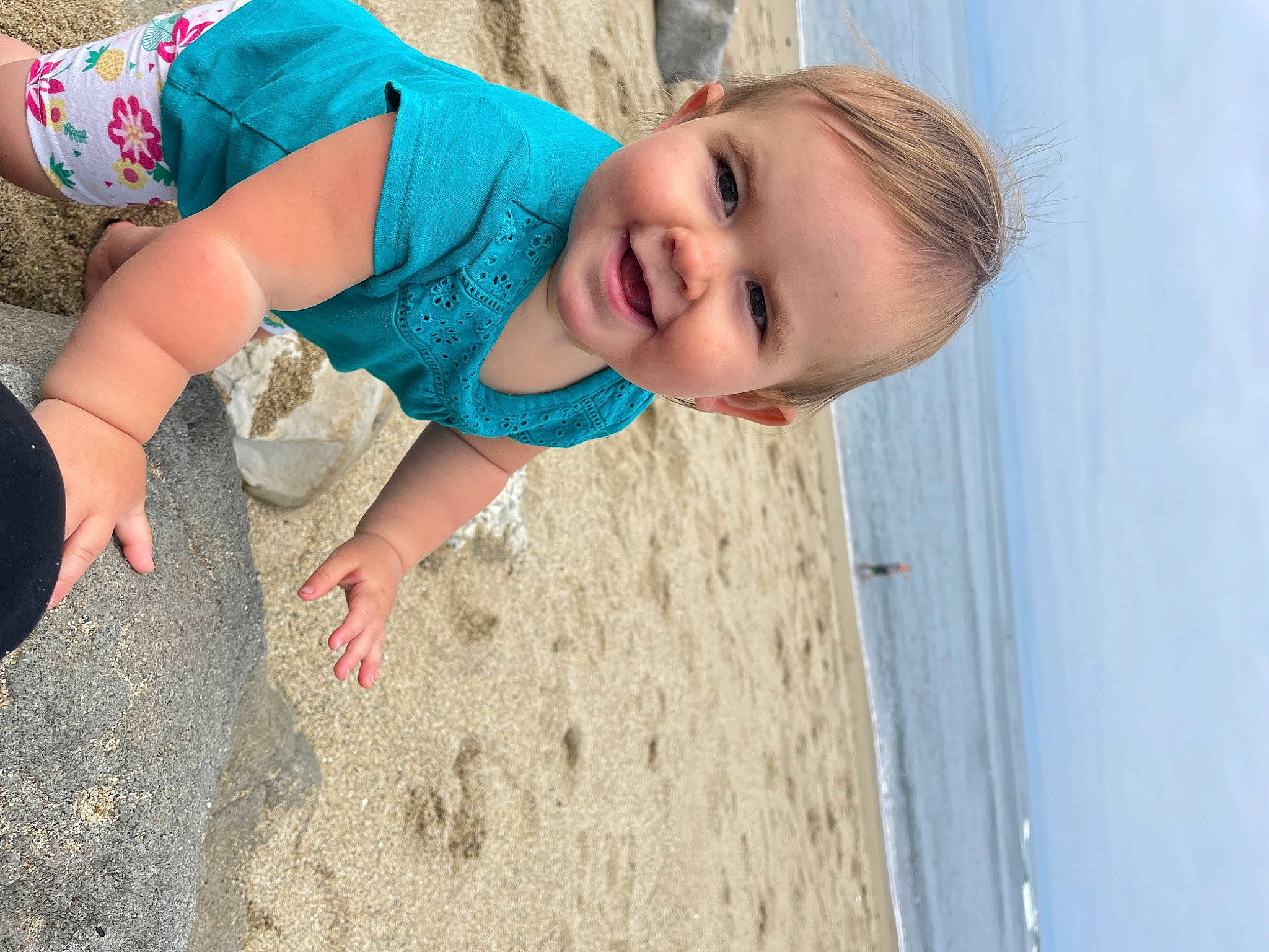 Alley joined the competition — help win amazing prizes! arm, azure, beach, clothing, eye, fun, grass, green, hair, hand, happy, head, joy, organ, people_in_nature, person, photograph, skin, smile, toddler