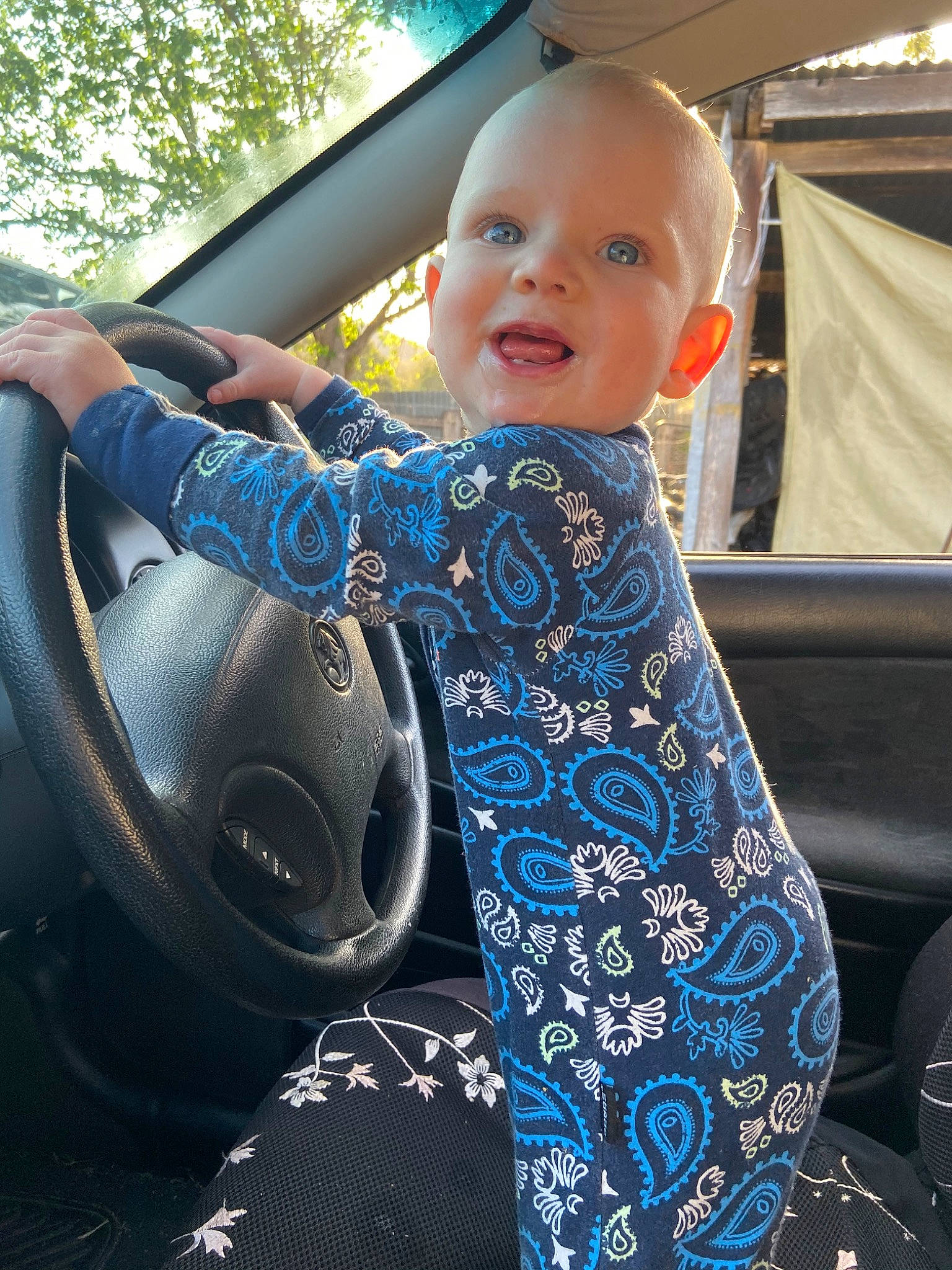 Elijah joined the competition — help win amazing prizes! auto_part, baby, car, car_seat, child, driving, family_car, person, plant, steering_part, steering_wheel, textile, toddler, tree, vacation, vehicle, vehicle_door