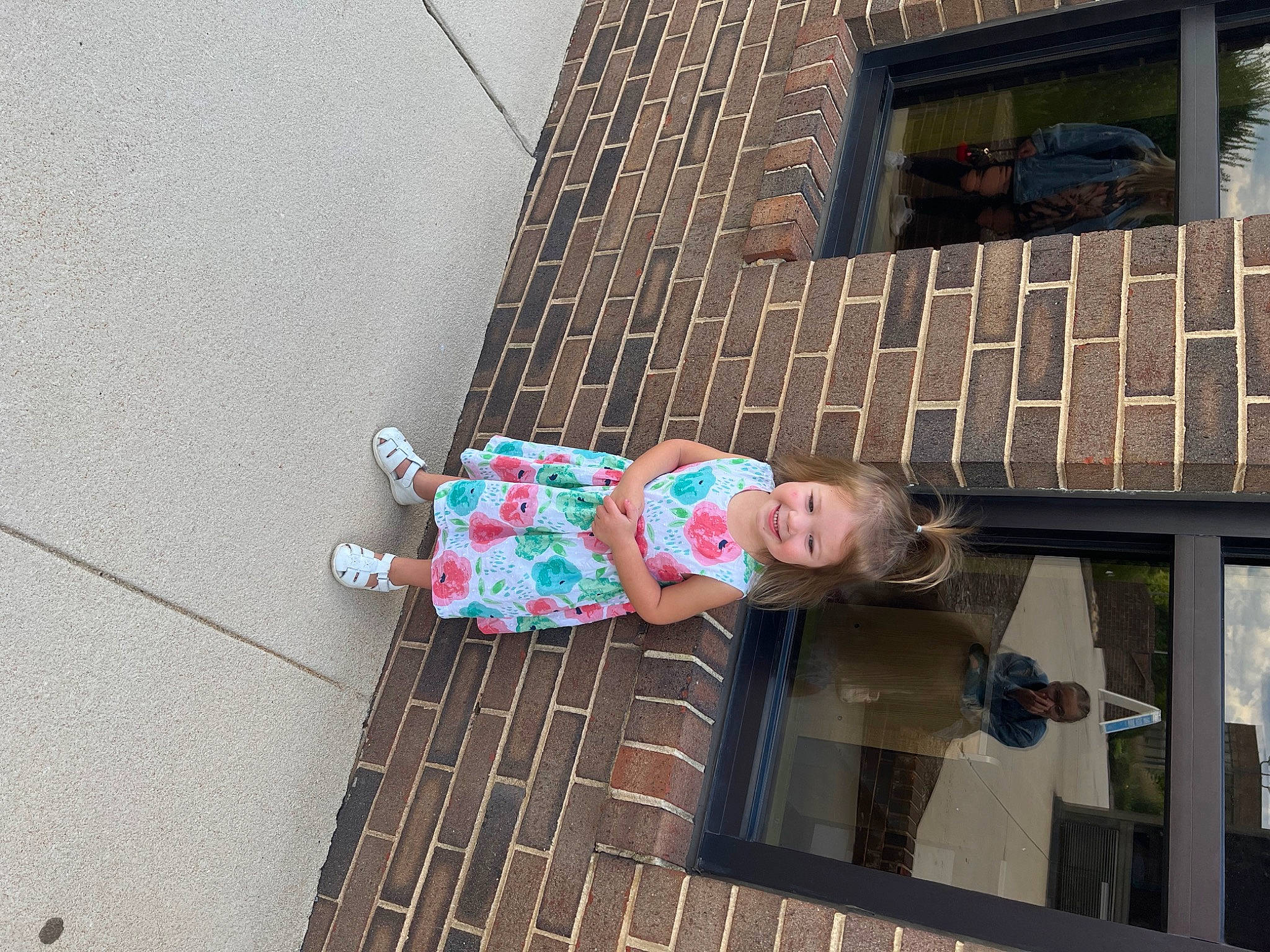 Weslyn joined the competition — help win amazing prizes! baby, baby_toddler_clothing, building, child, composite_material, concrete, facade, flooring, fun, house, joy, leisure, magenta, pattern, person, sandal, smile, toddler, under_exposed, vacation