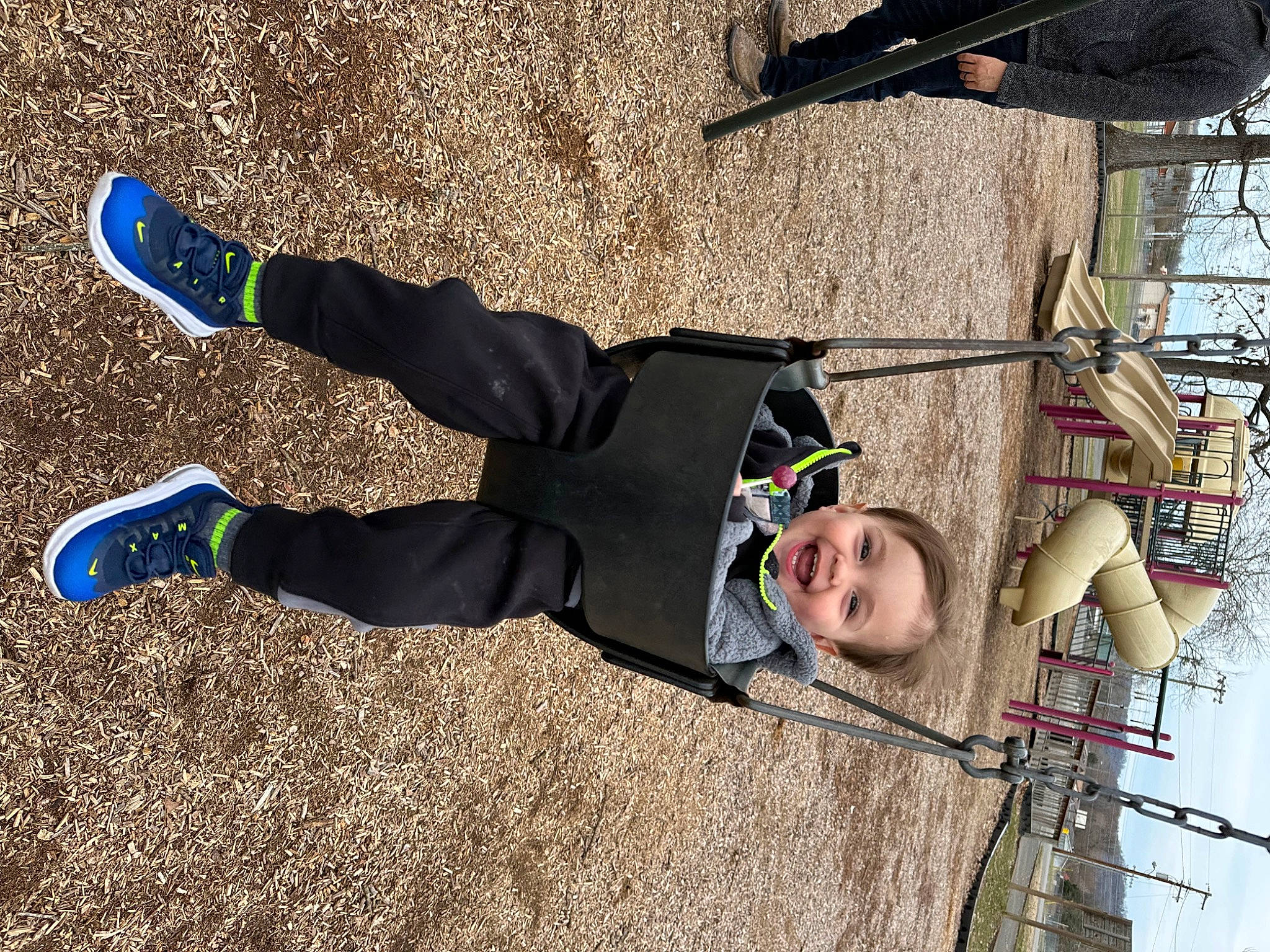 Greyson joined the competition — help win amazing prizes! adventure, electric_blue, eyewear, fun, grass, happy, hat, leisure, people_in_nature, person, recreation, shadow, shoe, smile, sneakers, soil, sunglasses, tire, toddler, tree