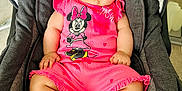 Sofia a rejoint le concours — aidez-le/la à gagner de superbes lots ! adorable, baby, baby_shoes, blue_shoes, bows, car_seat, child, clothing, comfortable, cute, expression, footwear, indoor, infant, minnie_mouse, person, pink_outfit, portrait, seat, sitting