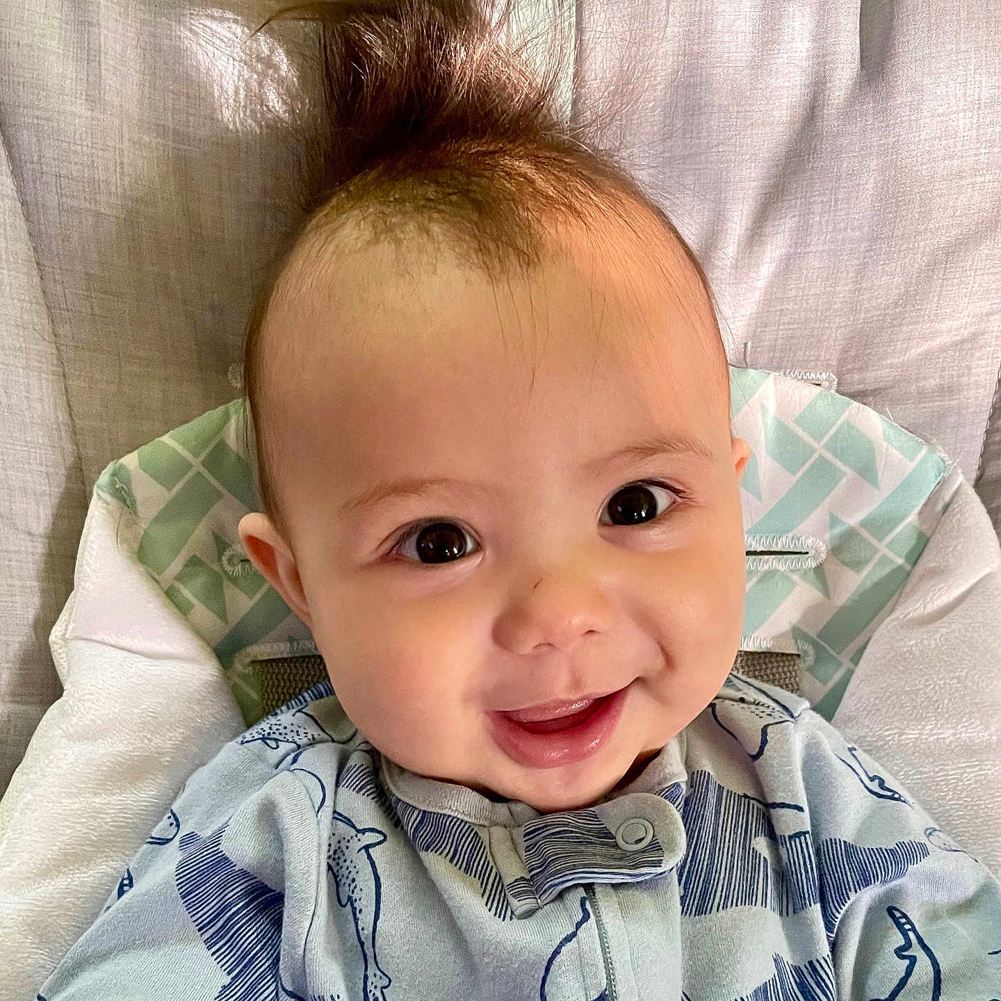Carter joined the competition — help win amazing prizes! baby, babylaughing, blonde, face, hair, happy, head, laughing, mohawkhairstyle, newborn, person, photography, portrait, smile