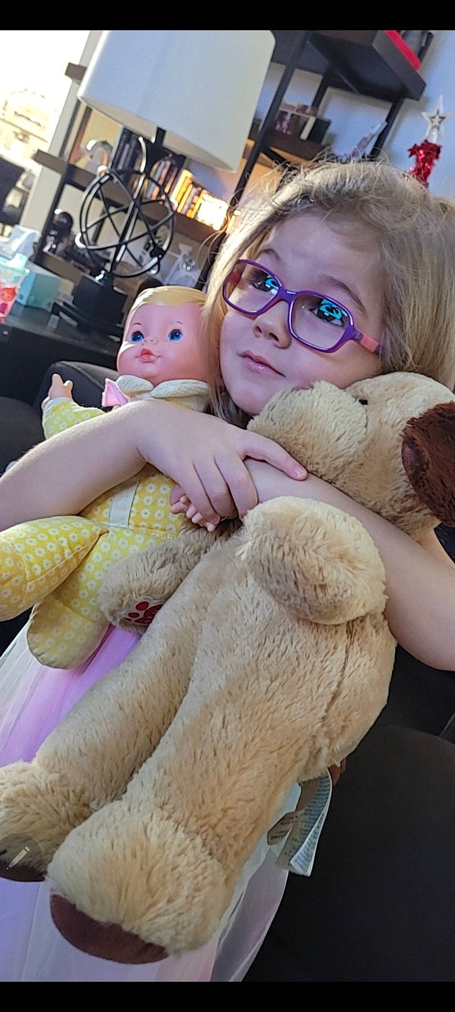 Liberty joined the competition — help win amazing prizes! child, event, eyewear, finger, fun, fur, gesture, glasses, happy, person, plush, selfie, sitting, skin, smile, stuffed_toy, textile, toddler, toy, vision_care