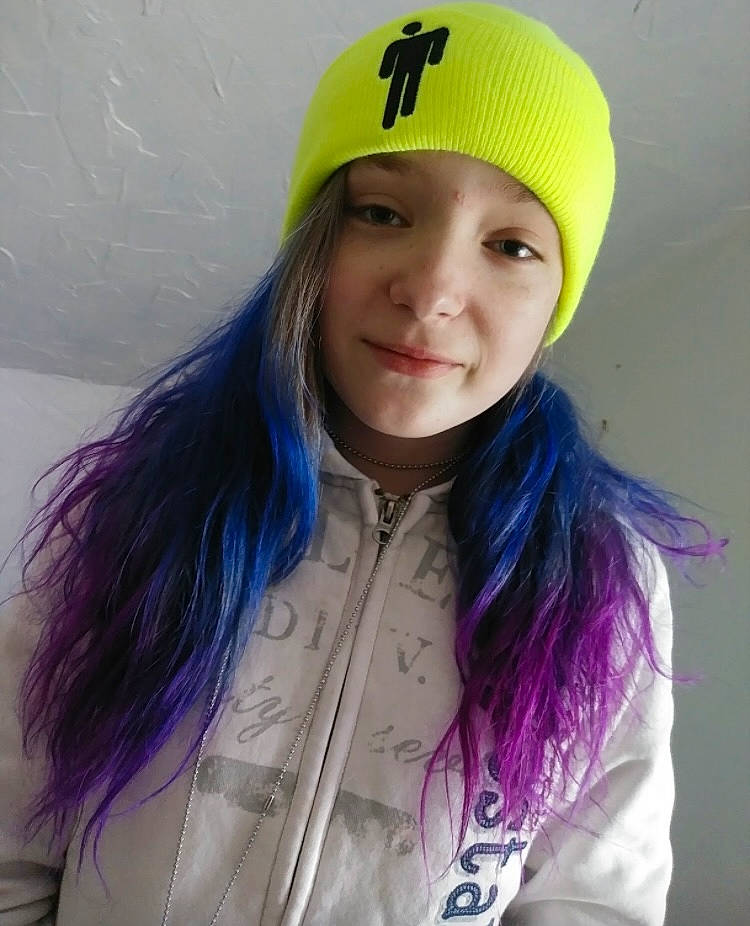 Jessi joined the competition — help win amazing prizes! cap, clothing, cool, electric_blue, eyelash, happy, headgear, headwear, joy, knit_cap, lip, long_hair, magenta, neck, outerwear, person, pink, purple, selfie, sleeve