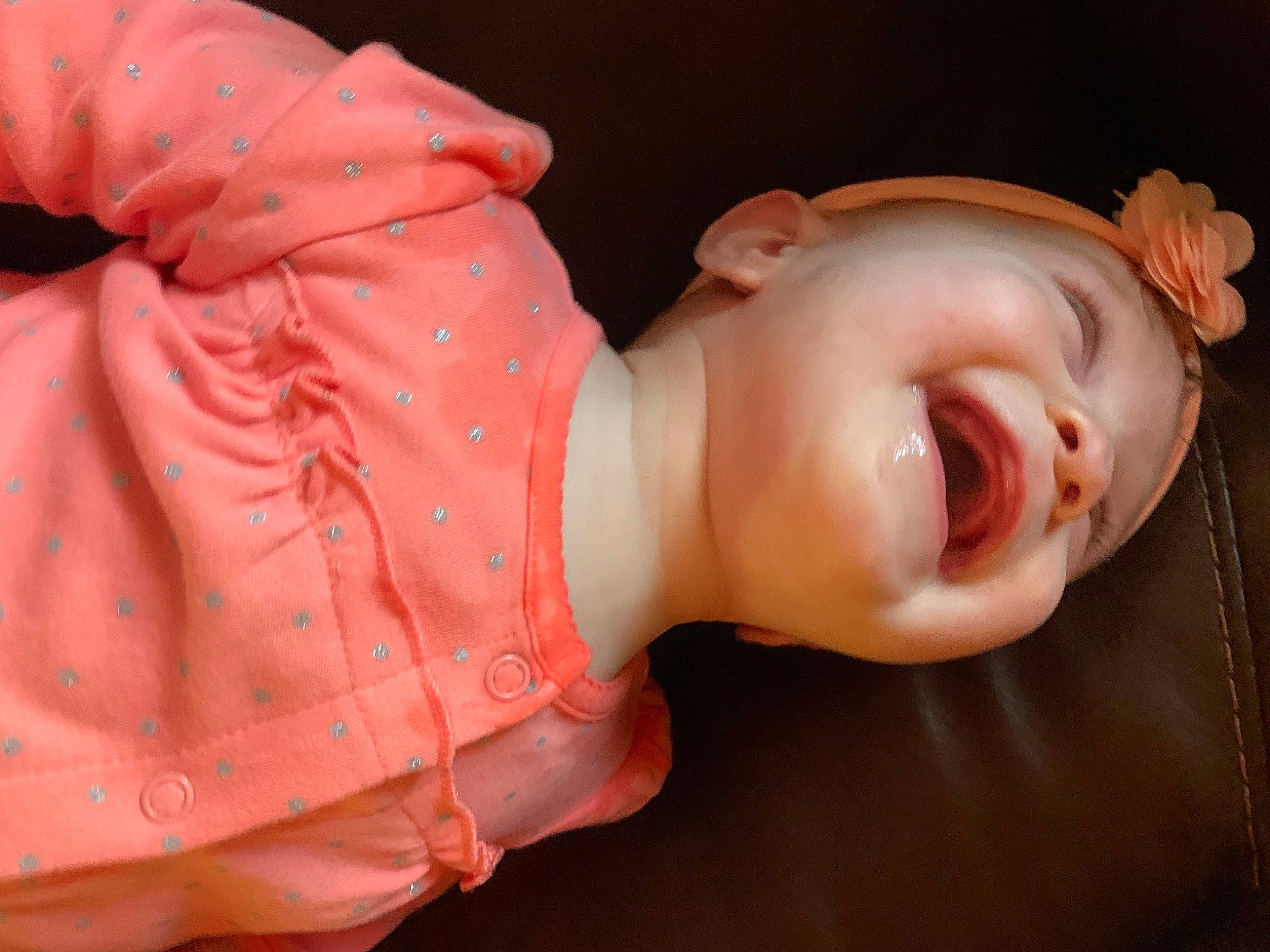 Avery joined the competition — help win amazing prizes! baby_toddler_clothing, cheek, chin, ear, eye, eyelash, forehead, head, headgear, human_body, jaw, lip, mouth, neck, nose, orange, pink, sleeve, smile, toy