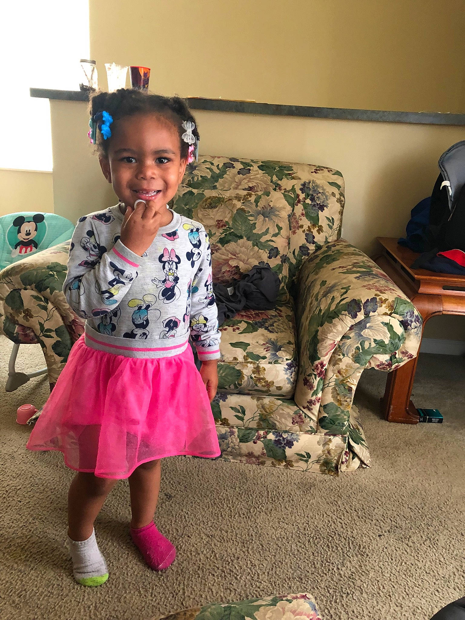 Laciana joined the competition — help win amazing prizes! child, dress, furniture, joy, pattern, person, pink, play, room, shoe, toddler